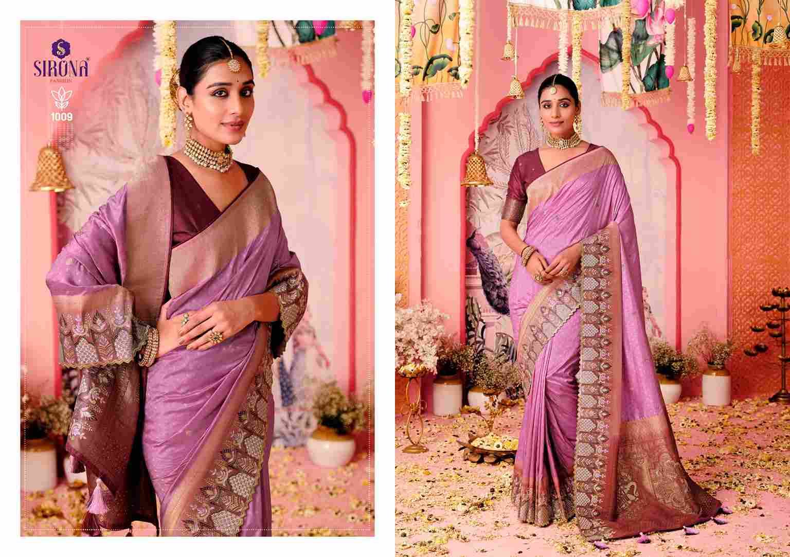 Shubh Laxmi By Sirona Fashion 1001 To 1009 Series Indian Traditional Wear Collection Beautiful Stylish Fancy Colorful Party Wear & Occasional Wear Dola Silk Sarees At Wholesale Price
