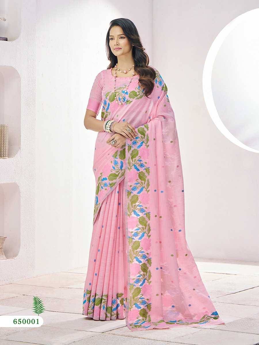 Gulabi By Rajpath 650001 To 650006 Series Indian Traditional Wear Collection Beautiful Stylish Fancy Colorful Party Wear & Occasional Wear Linen Silk Sarees At Wholesale Price