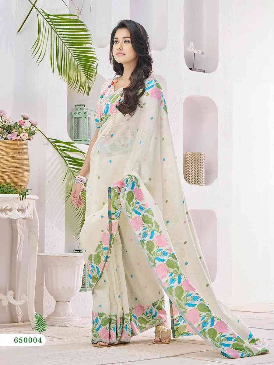 Gulabi By Rajpath 650001 To 650006 Series Indian Traditional Wear Collection Beautiful Stylish Fancy Colorful Party Wear & Occasional Wear Linen Silk Sarees At Wholesale Price