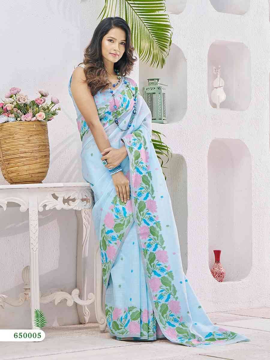 Gulabi By Rajpath 650001 To 650006 Series Indian Traditional Wear Collection Beautiful Stylish Fancy Colorful Party Wear & Occasional Wear Linen Silk Sarees At Wholesale Price