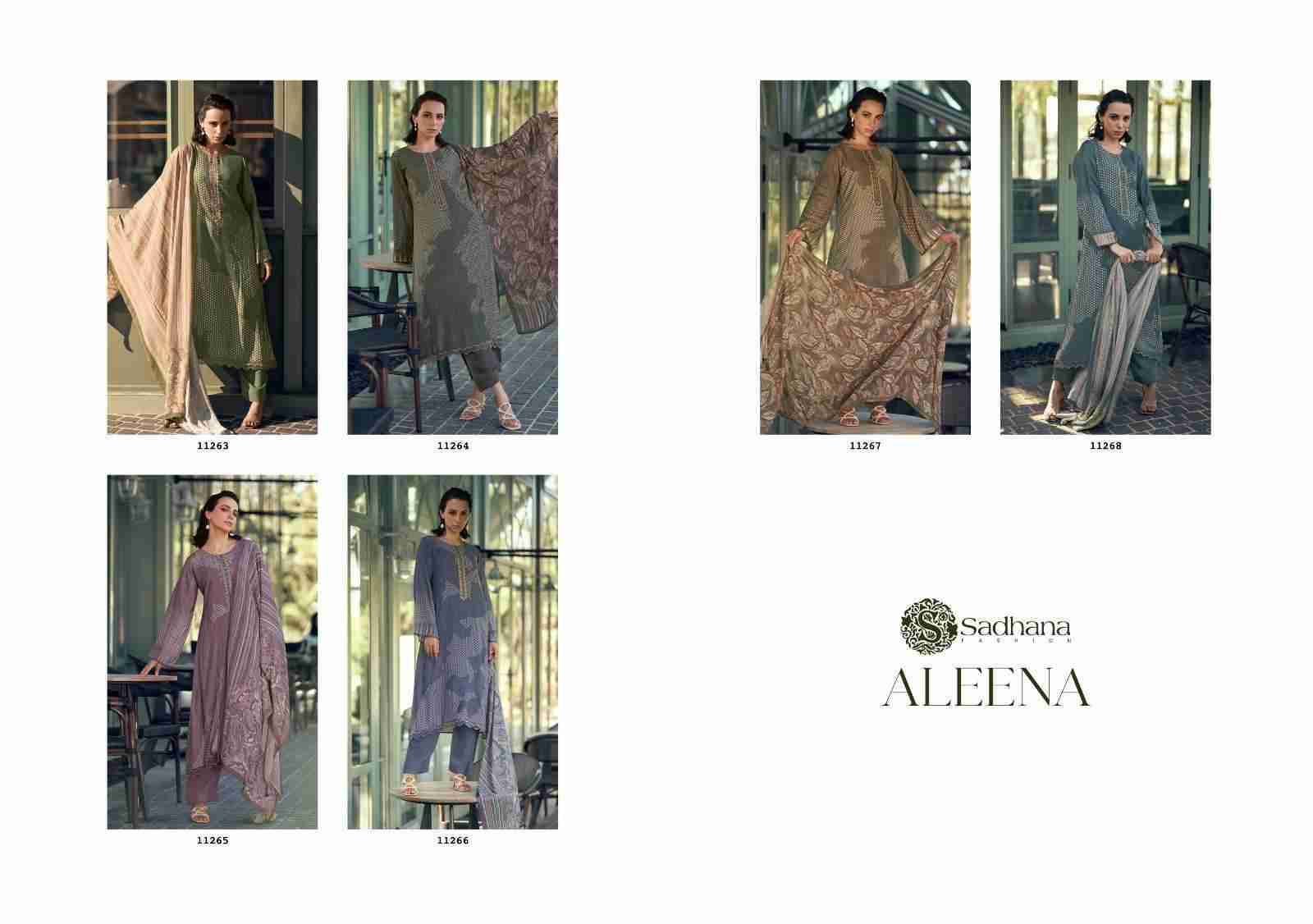 Aleena By Sadhana Fashion 11263 To 11268 Series Designer Festive Suits Beautiful Fancy Stylish Colorful Party Wear & Occasional Wear Pure Muslin Silk Print Dresses At Wholesale Price