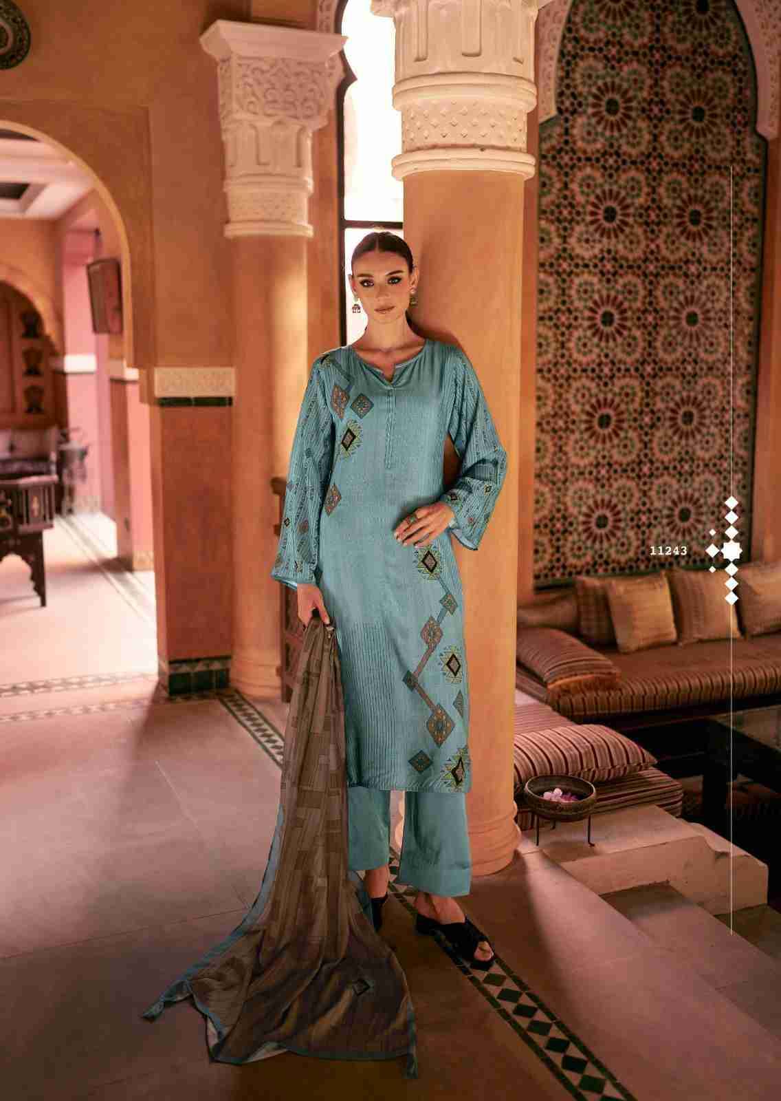 Hayat By Sadhana Fashion 11243 To 11248 Series Designer Festive Suits Beautiful Fancy Stylish Colorful Party Wear & Occasional Wear Pure Muslin Silk Print Dresses At Wholesale Price