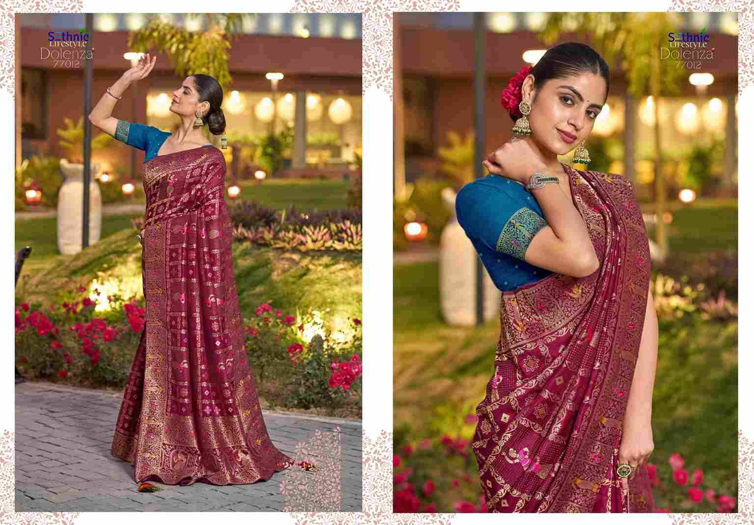 Dolenza Vol-3 By Sethnic 77011 To 77015 Series Indian Traditional Wear Collection Beautiful Stylish Fancy Colorful Party Wear & Occasional Wear Dola Silk Sarees At Wholesale Price