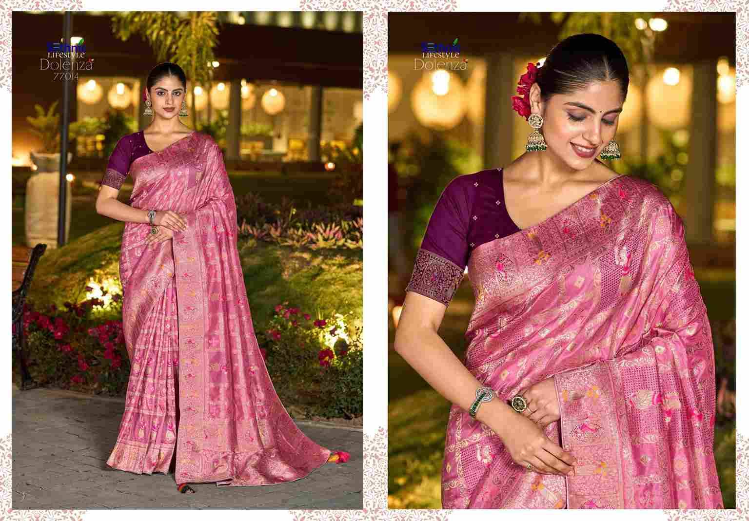 Dolenza Vol-3 By Sethnic 77011 To 77015 Series Indian Traditional Wear Collection Beautiful Stylish Fancy Colorful Party Wear & Occasional Wear Dola Silk Sarees At Wholesale Price