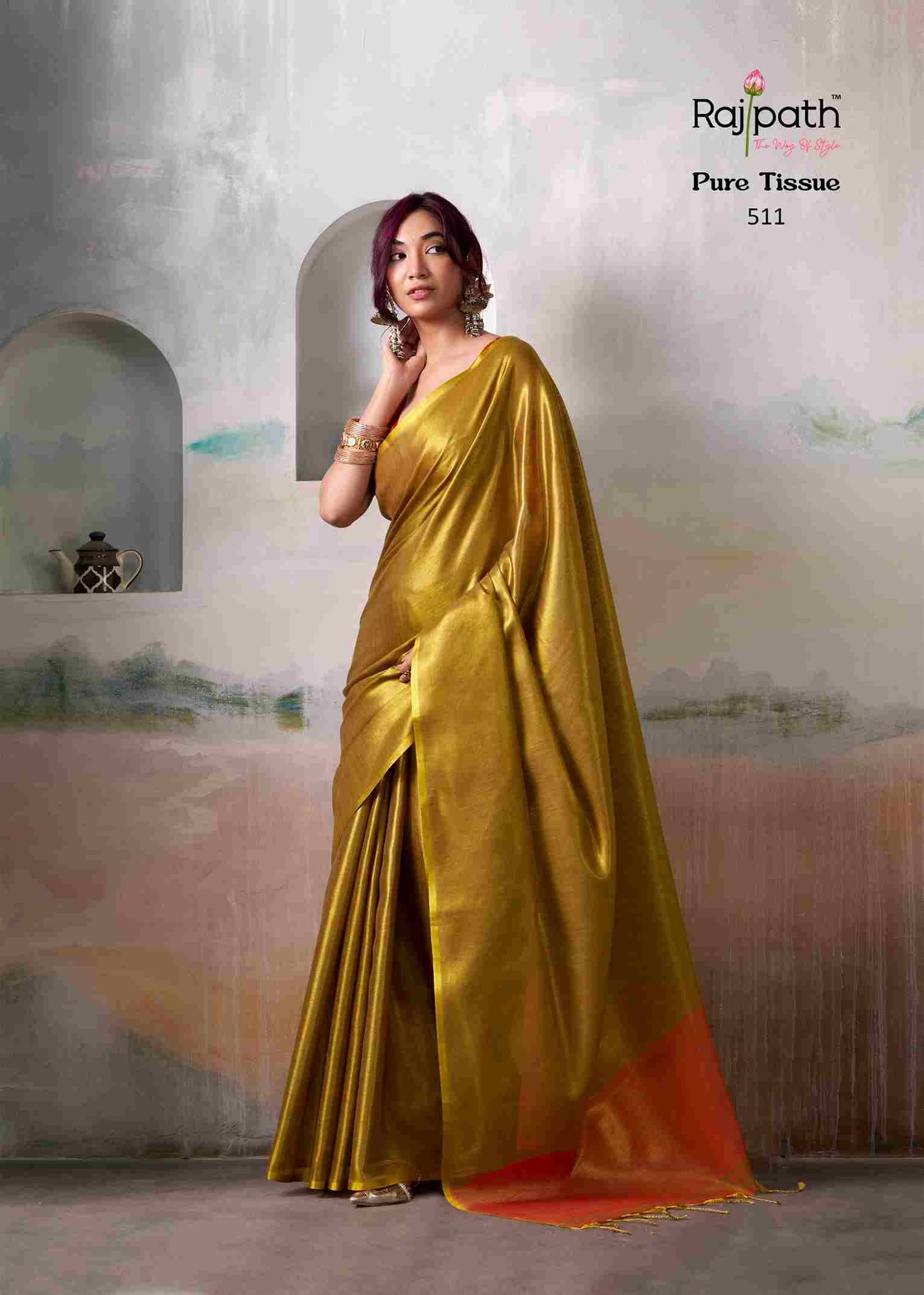 Anvika Tissue By Rajpath 510 To 515 Series Indian Traditional Wear Collection Beautiful Stylish Fancy Colorful Party Wear & Occasional Wear Handloom Tissue Sarees At Wholesale Price