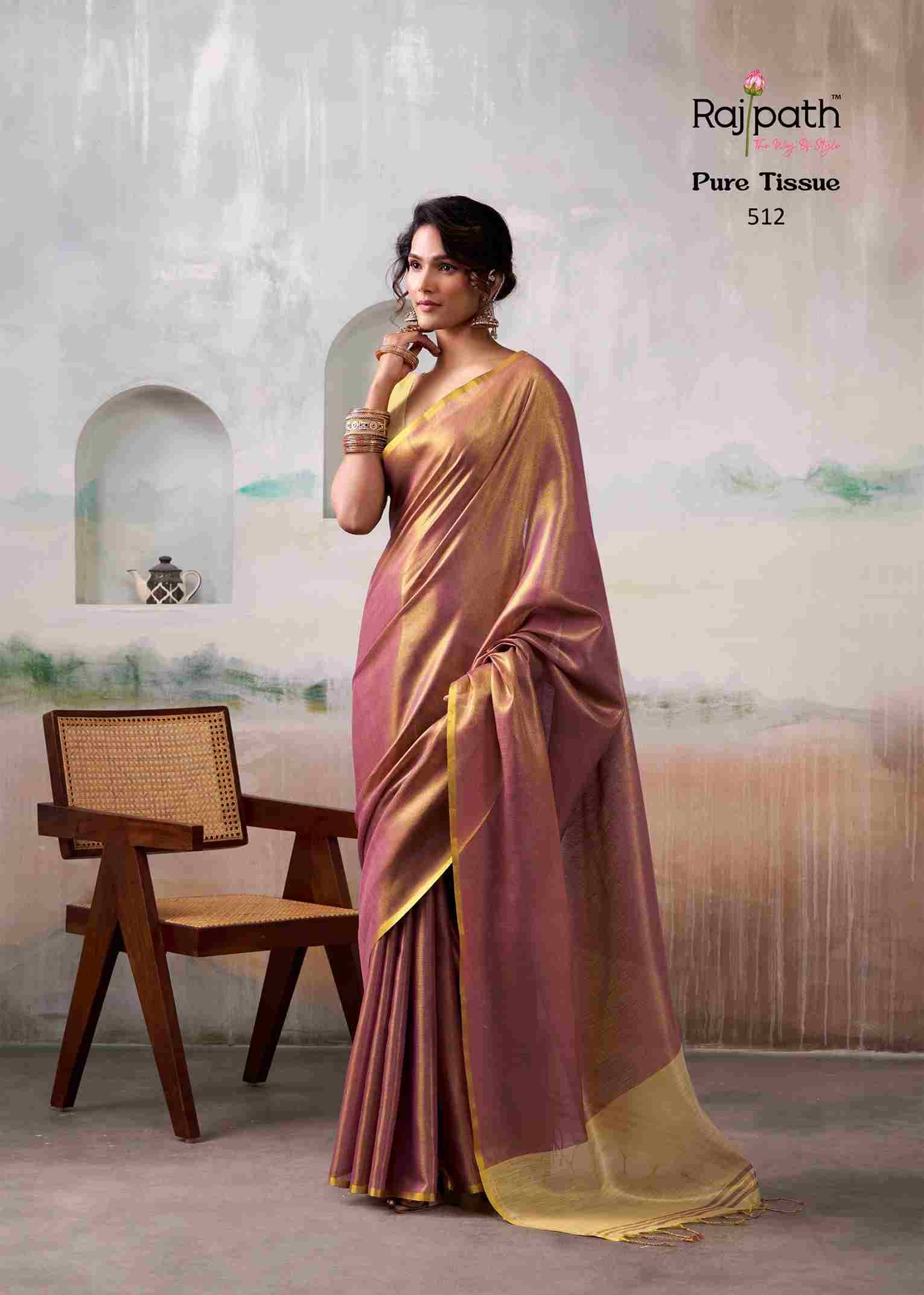 Anvika Tissue By Rajpath 510 To 515 Series Indian Traditional Wear Collection Beautiful Stylish Fancy Colorful Party Wear & Occasional Wear Handloom Tissue Sarees At Wholesale Price