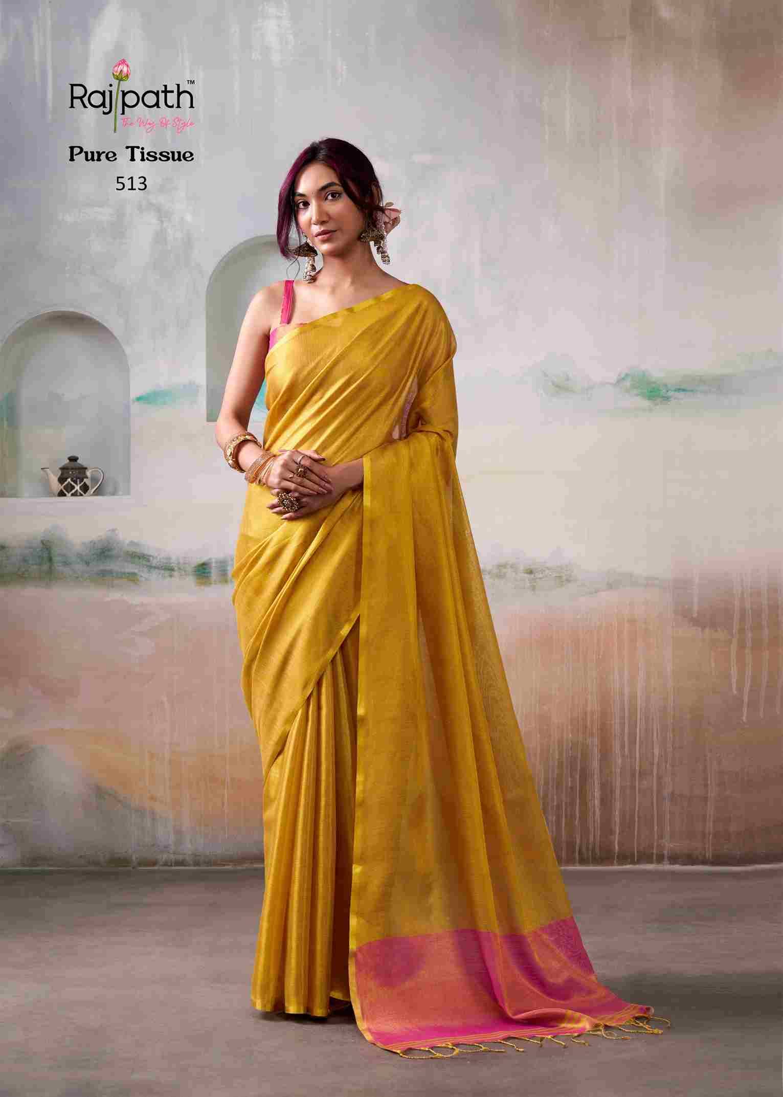 Anvika Tissue By Rajpath 510 To 515 Series Indian Traditional Wear Collection Beautiful Stylish Fancy Colorful Party Wear & Occasional Wear Handloom Tissue Sarees At Wholesale Price