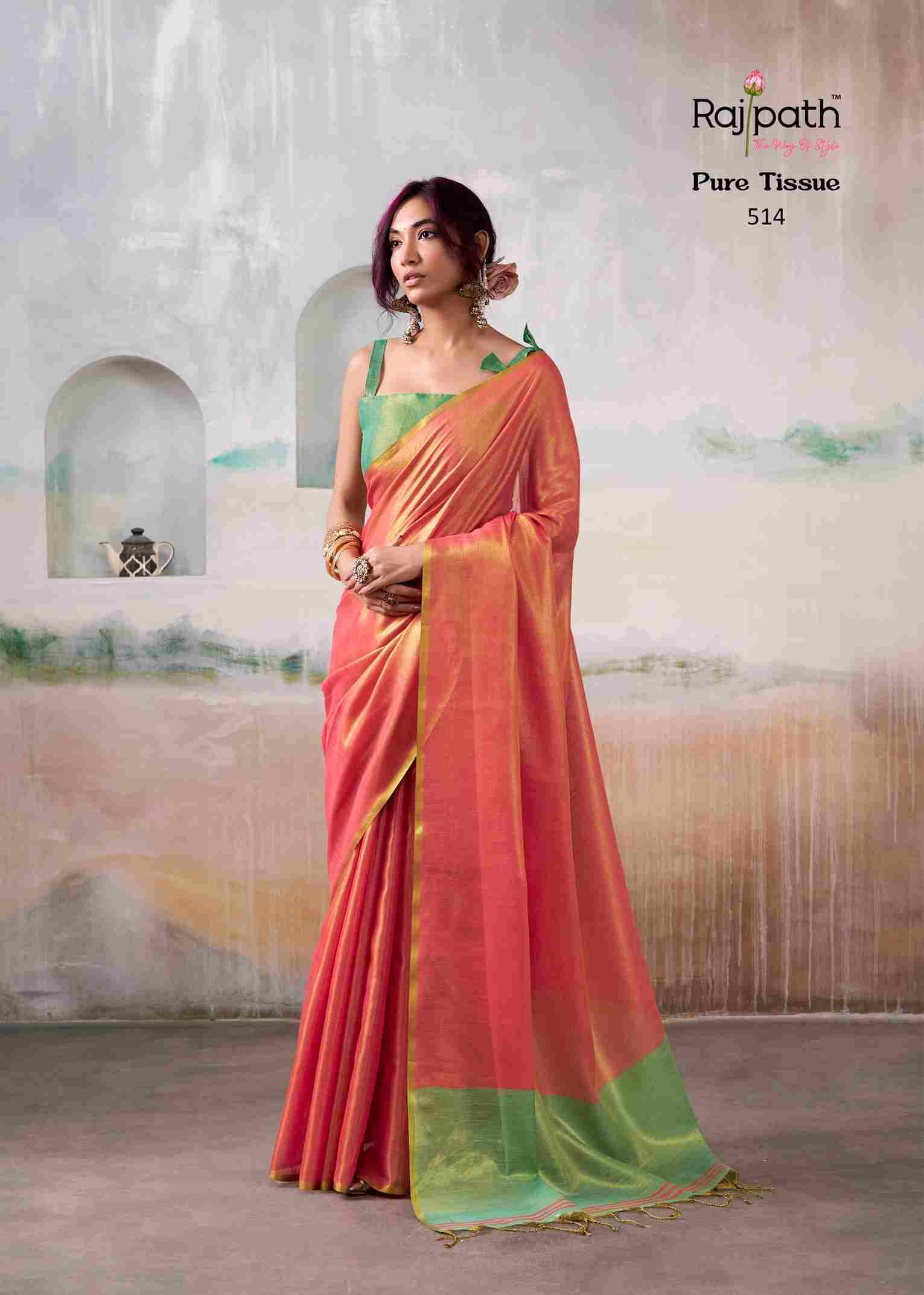 Anvika Tissue By Rajpath 510 To 515 Series Indian Traditional Wear Collection Beautiful Stylish Fancy Colorful Party Wear & Occasional Wear Handloom Tissue Sarees At Wholesale Price
