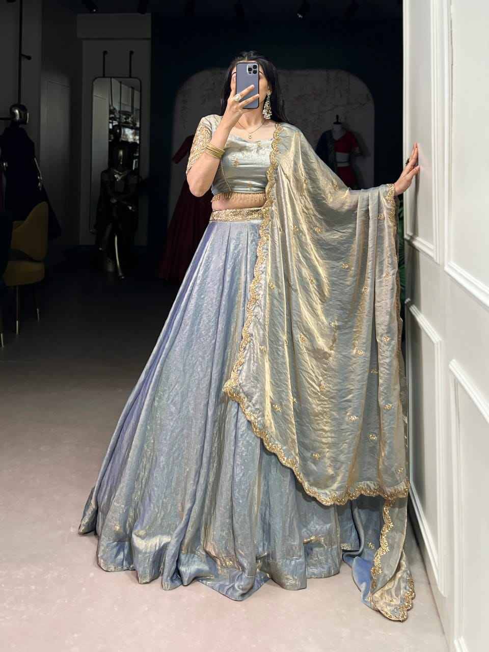 LNB-1440 By Fashid Wholesale 1440-A To 1440-D Series Designer Beautiful Collection Occasional Wear & Party Wear Fendi Lehengas At Wholesale Price
