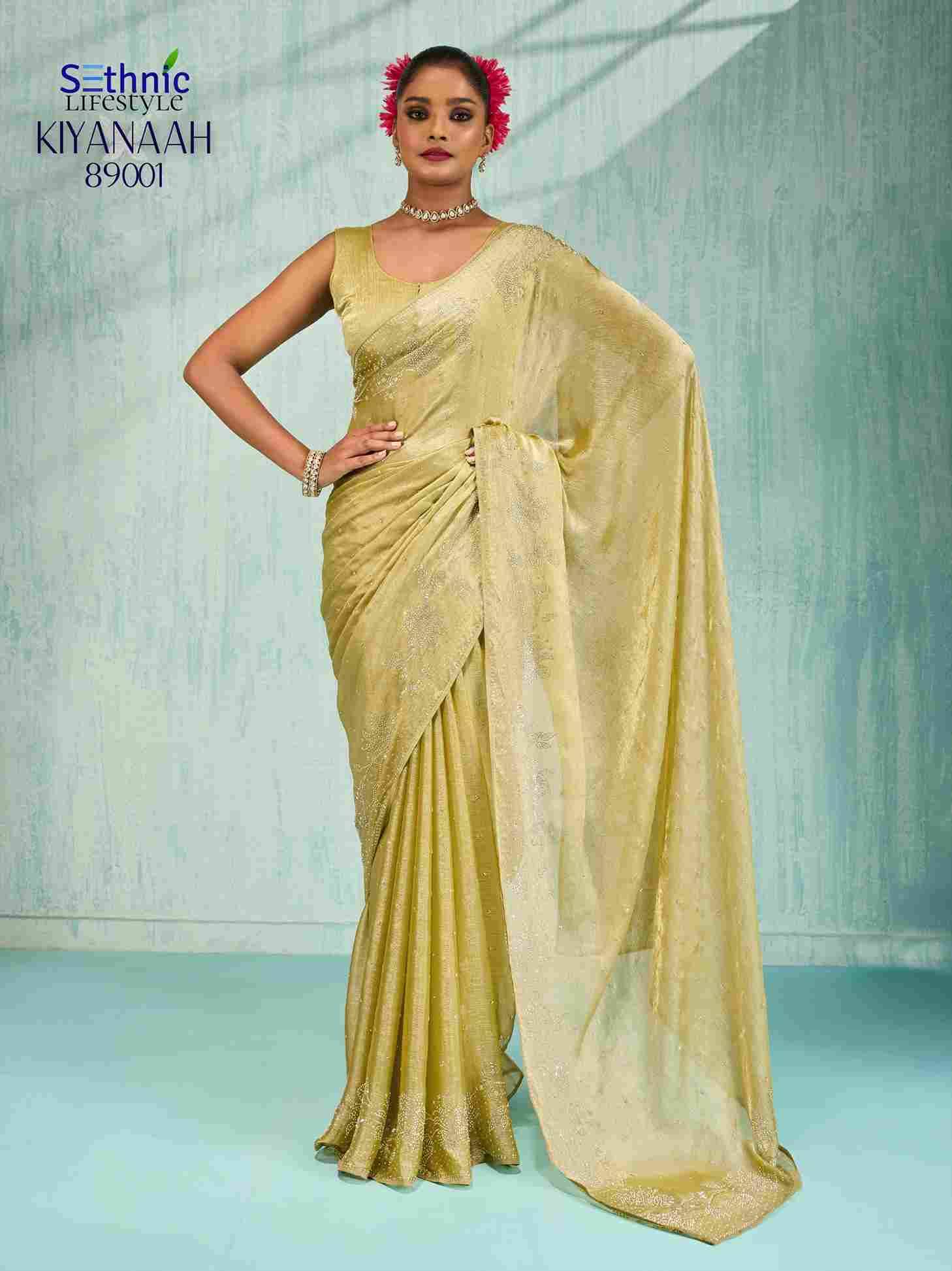Kiyanaah By Sethnic 89001 To 89004 Series Indian Traditional Wear Collection Beautiful Stylish Fancy Colorful Party Wear & Occasional Wear Velvet Chiffon Sarees At Wholesale Price