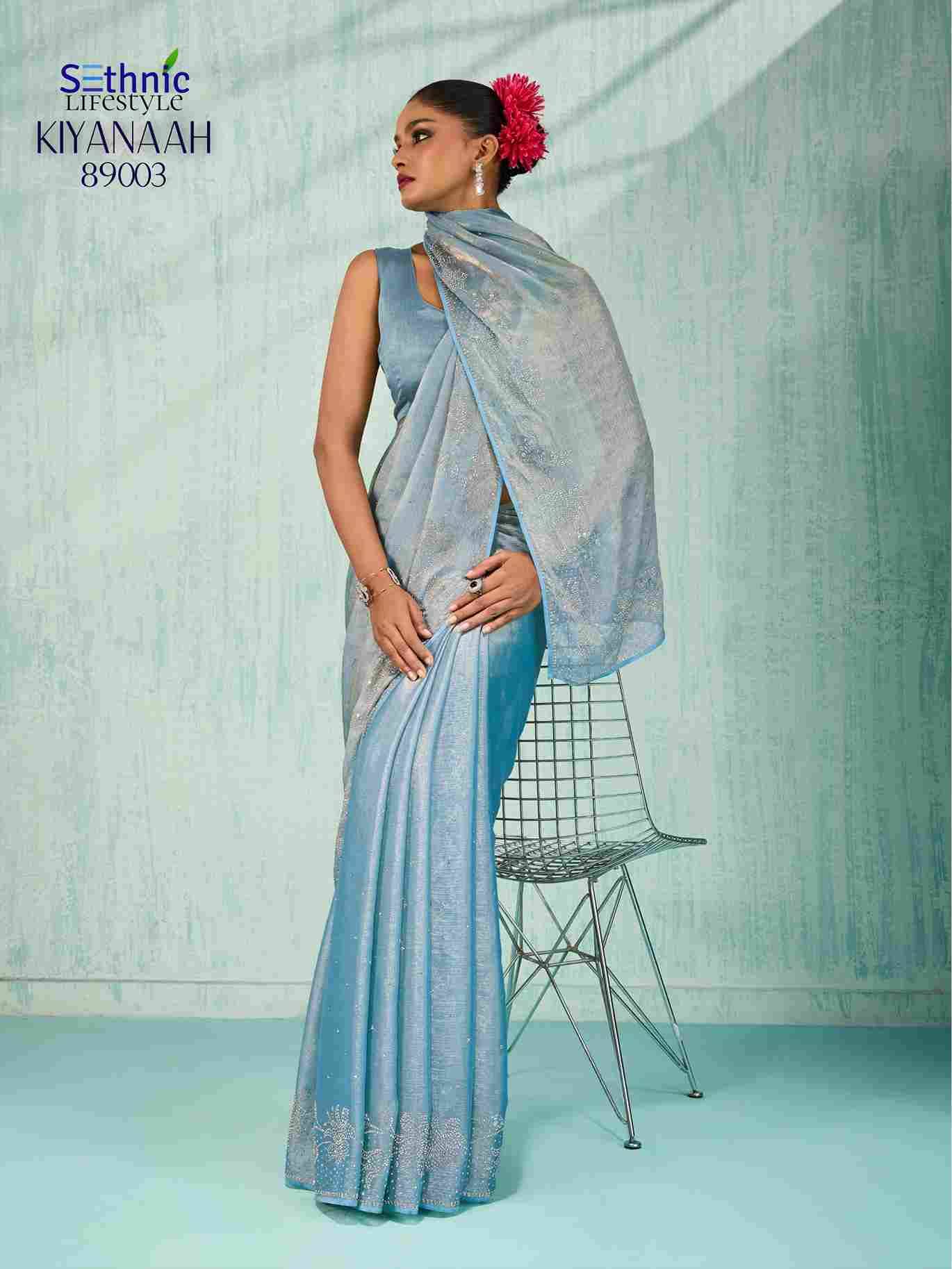 Kiyanaah By Sethnic 89001 To 89004 Series Indian Traditional Wear Collection Beautiful Stylish Fancy Colorful Party Wear & Occasional Wear Velvet Chiffon Sarees At Wholesale Price