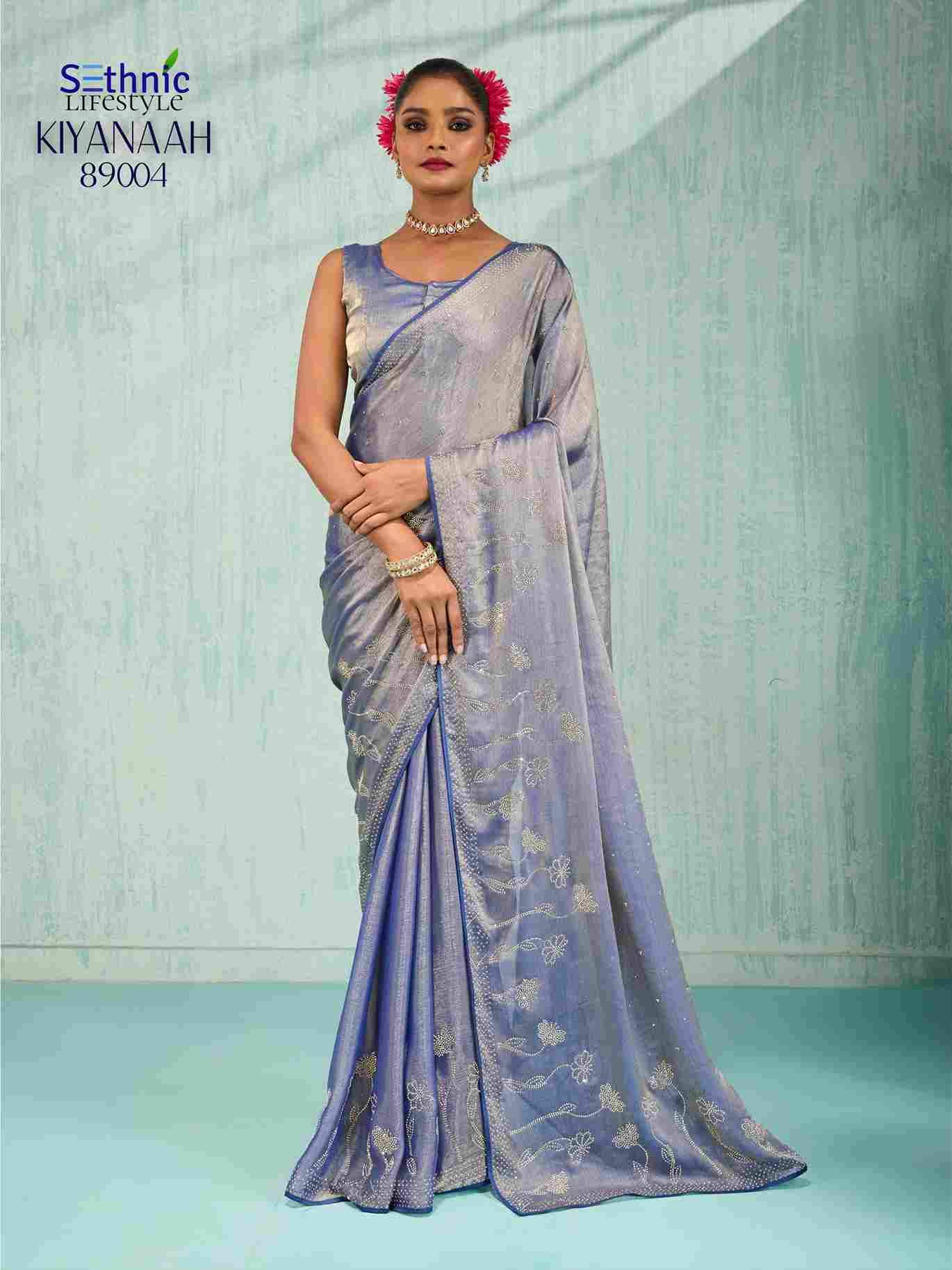 Kiyanaah By Sethnic 89001 To 89004 Series Indian Traditional Wear Collection Beautiful Stylish Fancy Colorful Party Wear & Occasional Wear Velvet Chiffon Sarees At Wholesale Price