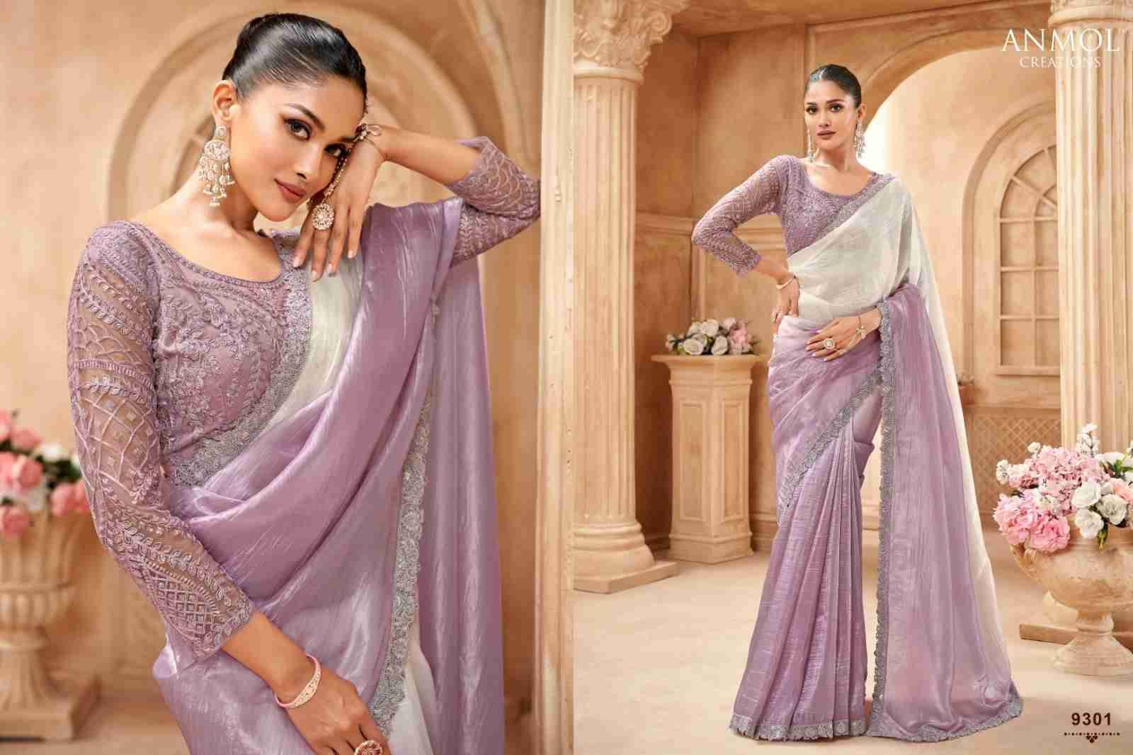 Exotique Vol-6 By Anmol Creation 9301 To 9316 Series Indian Traditional Wear Collection Beautiful Stylish Fancy Colorful Party Wear & Occasional Wear Crush/Shimmer/Fendi Sarees At Wholesale Price
