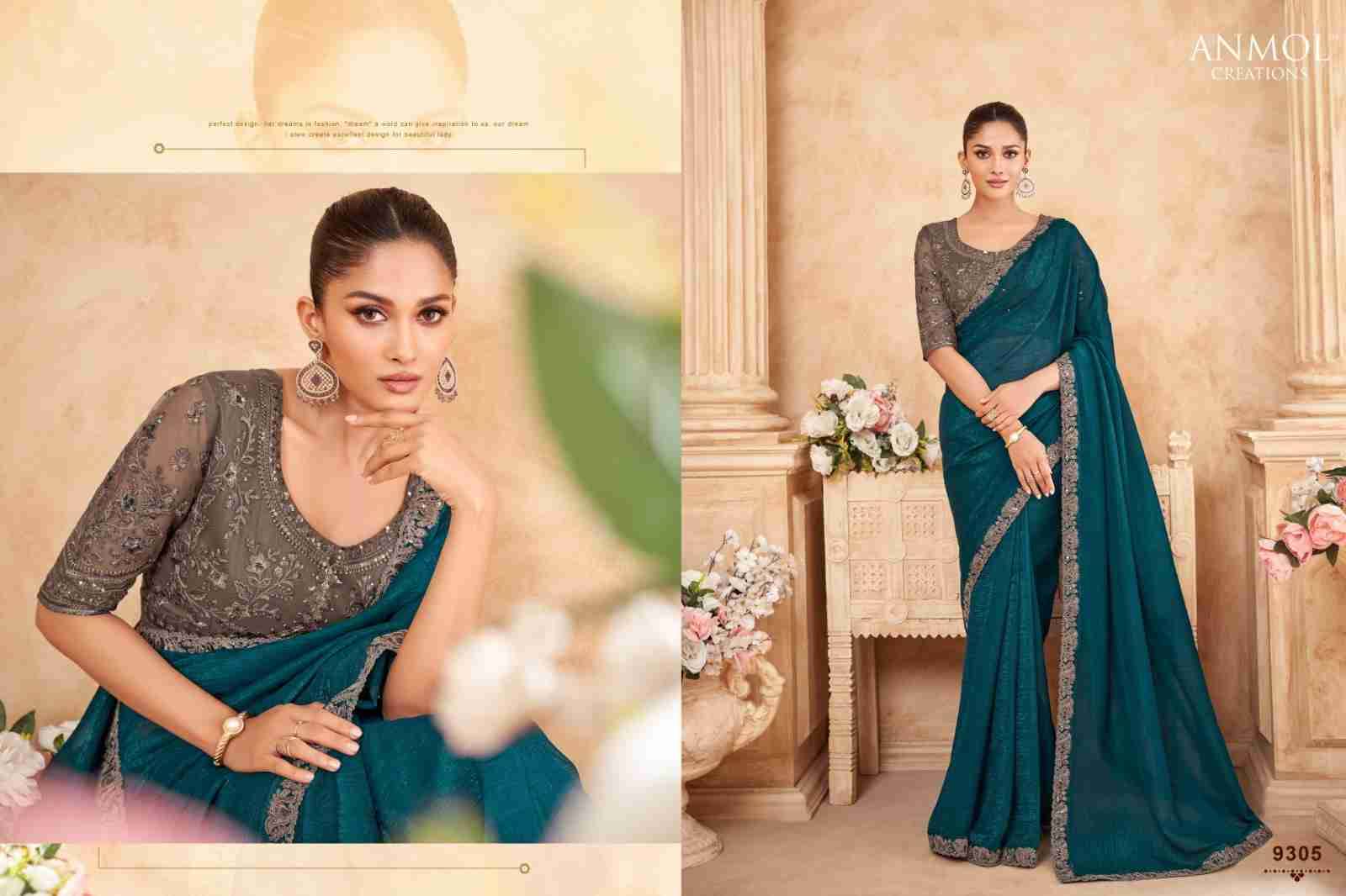 Exotique Vol-6 By Anmol Creation 9301 To 9316 Series Indian Traditional Wear Collection Beautiful Stylish Fancy Colorful Party Wear & Occasional Wear Crush/Shimmer/Fendi Sarees At Wholesale Price