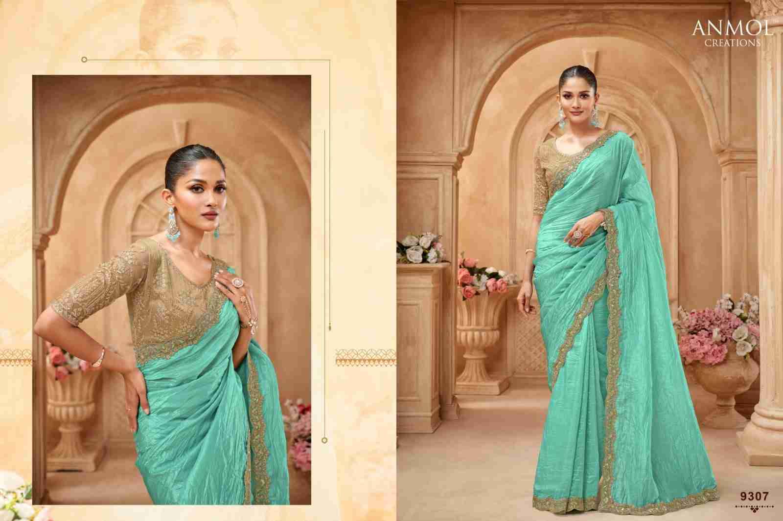 Exotique Vol-6 By Anmol Creation 9301 To 9316 Series Indian Traditional Wear Collection Beautiful Stylish Fancy Colorful Party Wear & Occasional Wear Crush/Shimmer/Fendi Sarees At Wholesale Price