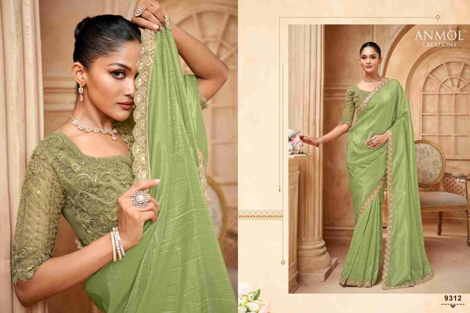 Exotique Vol-6 By Anmol Creation 9301 To 9316 Series Indian Traditional Wear Collection Beautiful Stylish Fancy Colorful Party Wear & Occasional Wear Crush/Shimmer/Fendi Sarees At Wholesale Price