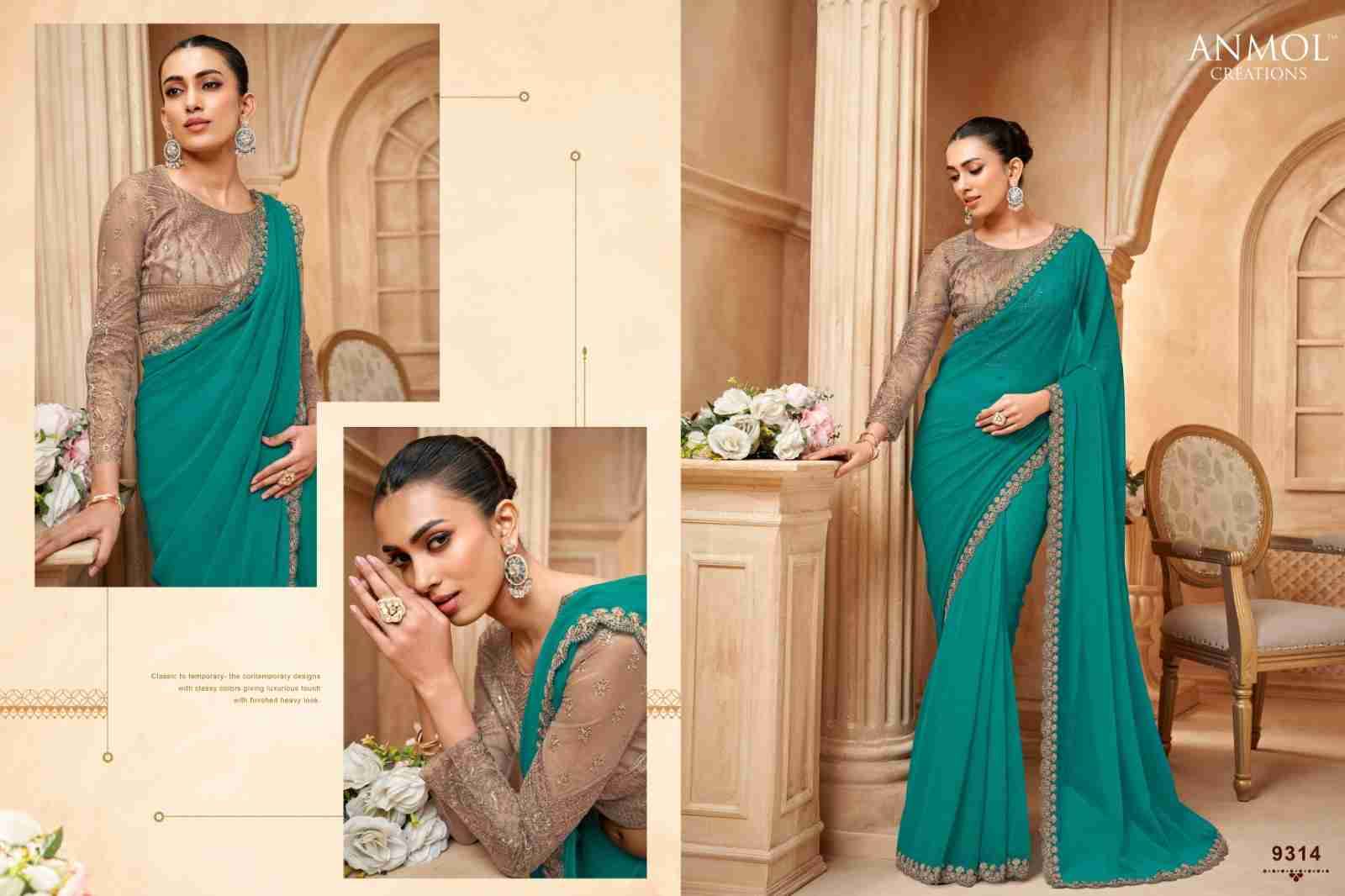 Exotique Vol-6 By Anmol Creation 9301 To 9316 Series Indian Traditional Wear Collection Beautiful Stylish Fancy Colorful Party Wear & Occasional Wear Crush/Shimmer/Fendi Sarees At Wholesale Price