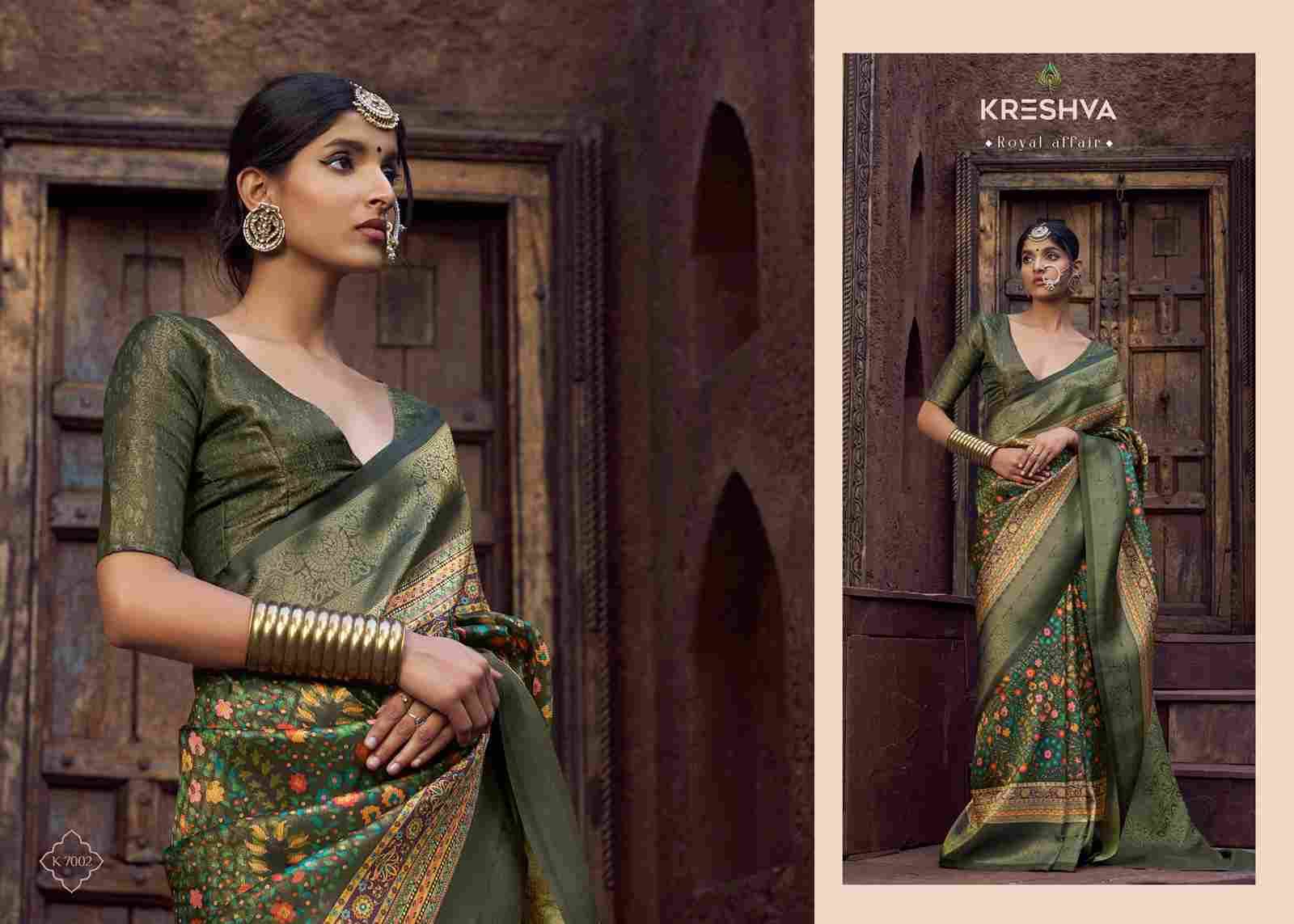 Rajasi By Kreshva 7002 To 7007 Series Indian Traditional Wear Collection Beautiful Stylish Fancy Colorful Party Wear & Occasional Wear Jacquard Silk Sarees At Wholesale Price