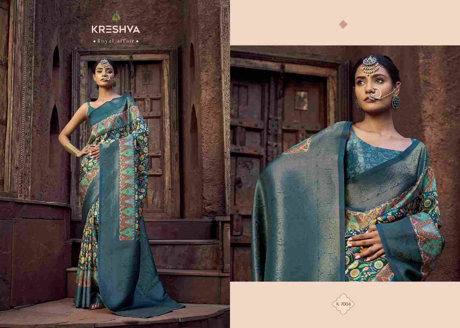 Rajasi By Kreshva 7002 To 7007 Series Indian Traditional Wear Collection Beautiful Stylish Fancy Colorful Party Wear & Occasional Wear Jacquard Silk Sarees At Wholesale Price