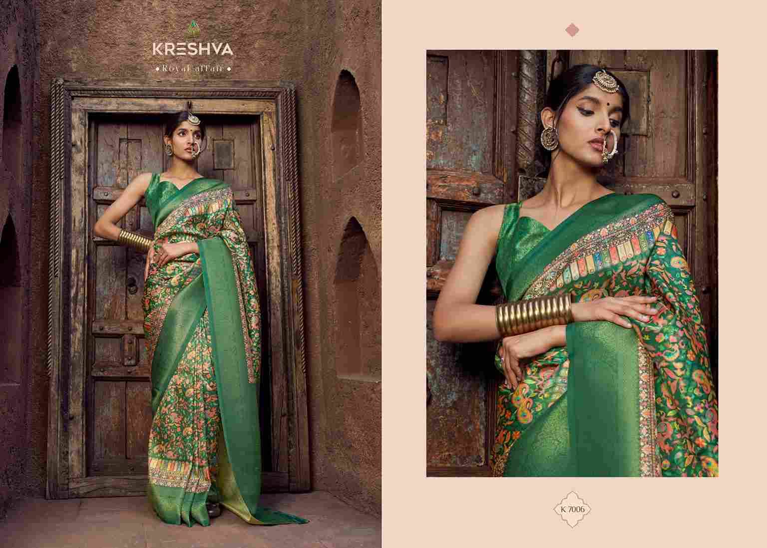 Rajasi By Kreshva 7002 To 7007 Series Indian Traditional Wear Collection Beautiful Stylish Fancy Colorful Party Wear & Occasional Wear Jacquard Silk Sarees At Wholesale Price