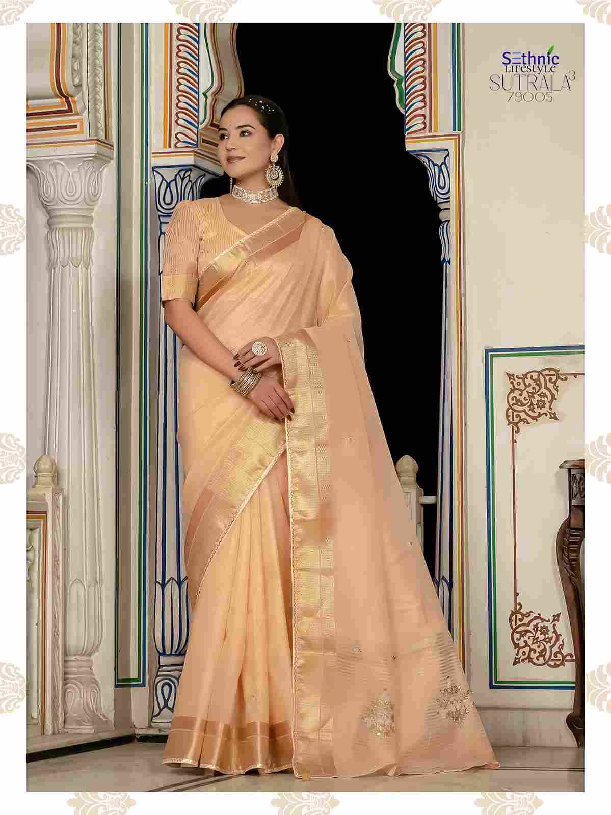 Sutrala Vol-3 By Sethnic 79001 To 79006 Series Indian Traditional Wear Collection Beautiful Stylish Fancy Colorful Party Wear & Occasional Wear Tissue Linen Sarees At Wholesale Price