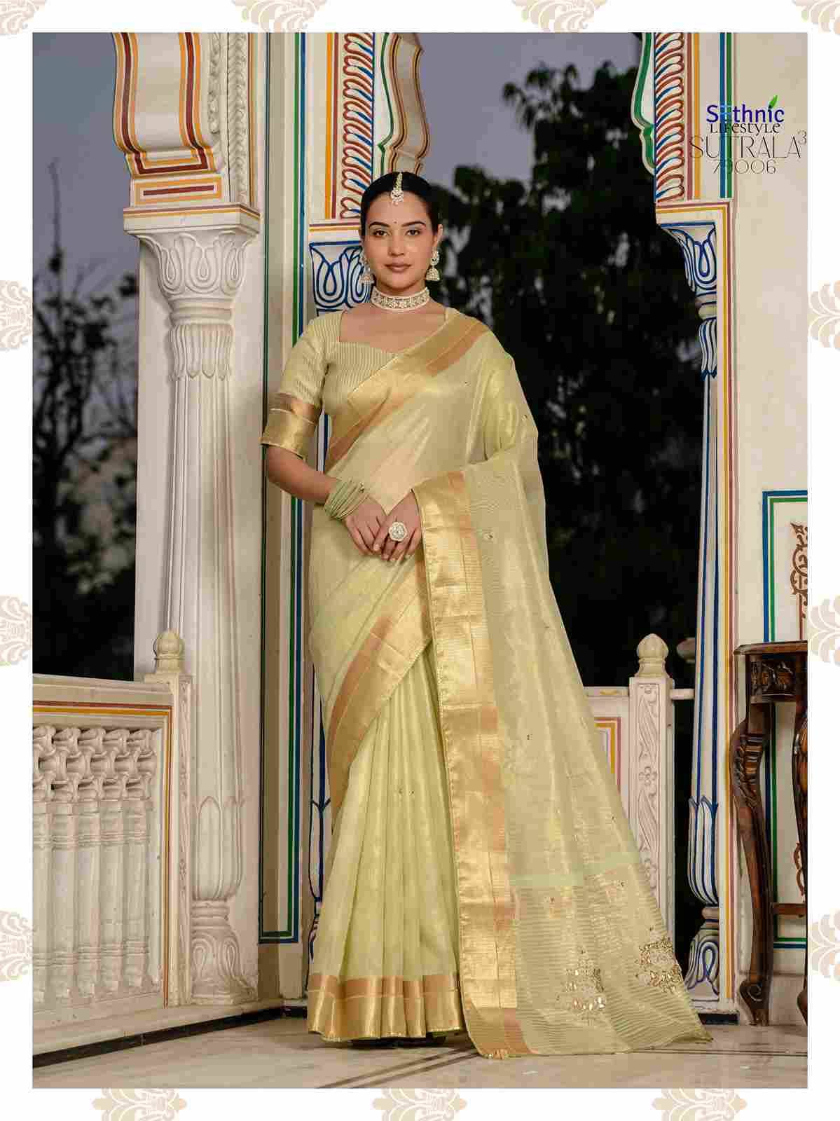 Sutrala Vol-3 By Sethnic 79001 To 79006 Series Indian Traditional Wear Collection Beautiful Stylish Fancy Colorful Party Wear & Occasional Wear Tissue Linen Sarees At Wholesale Price