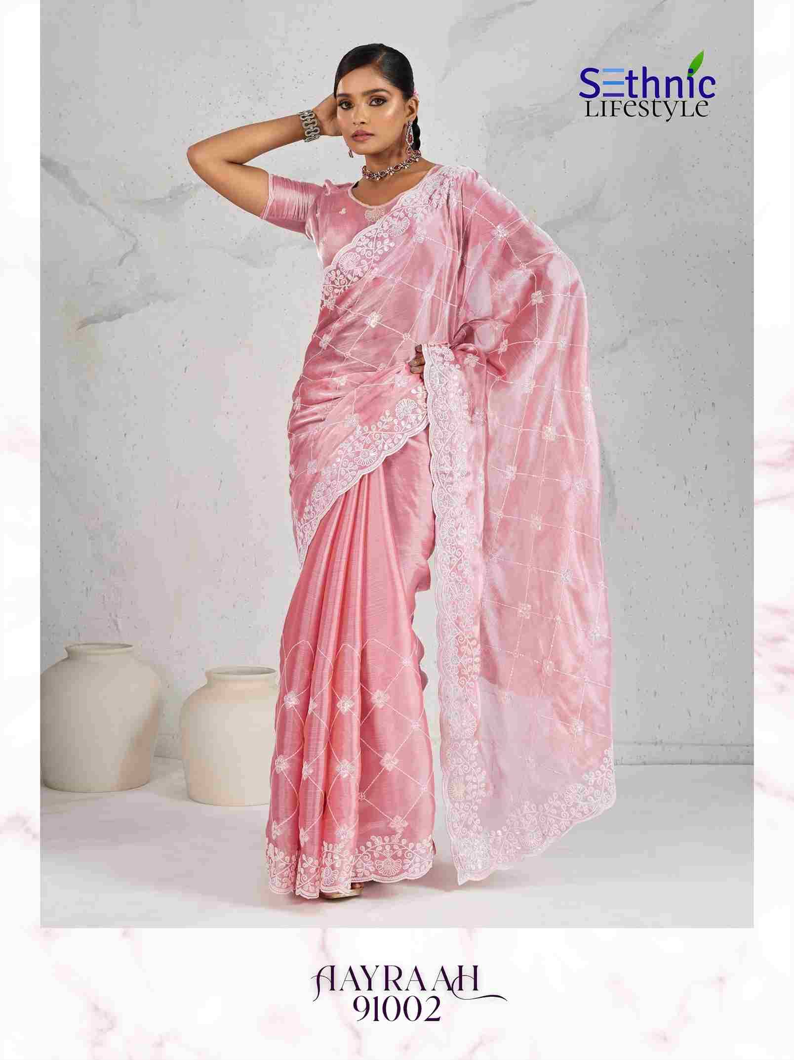 Aayraah By Sethnic 91001 To 91004 Series Indian Traditional Wear Collection Beautiful Stylish Fancy Colorful Party Wear & Occasional Wear Soft Burberry Sarees At Wholesale Price