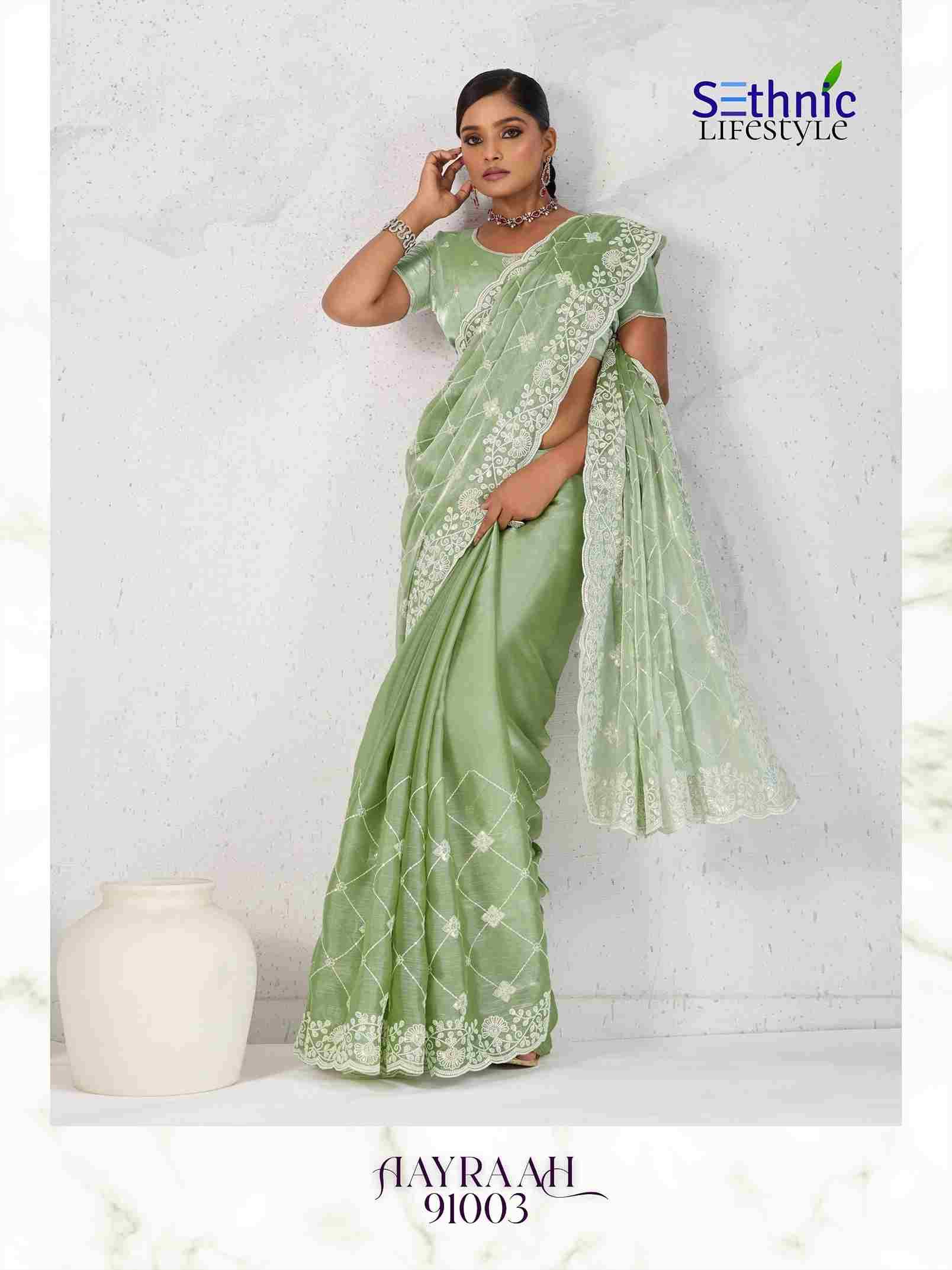 Aayraah By Sethnic 91001 To 91004 Series Indian Traditional Wear Collection Beautiful Stylish Fancy Colorful Party Wear & Occasional Wear Soft Burberry Sarees At Wholesale Price