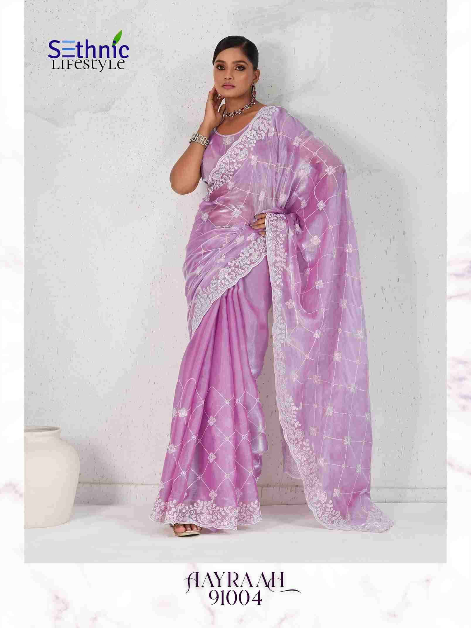 Aayraah By Sethnic 91001 To 91004 Series Indian Traditional Wear Collection Beautiful Stylish Fancy Colorful Party Wear & Occasional Wear Soft Burberry Sarees At Wholesale Price