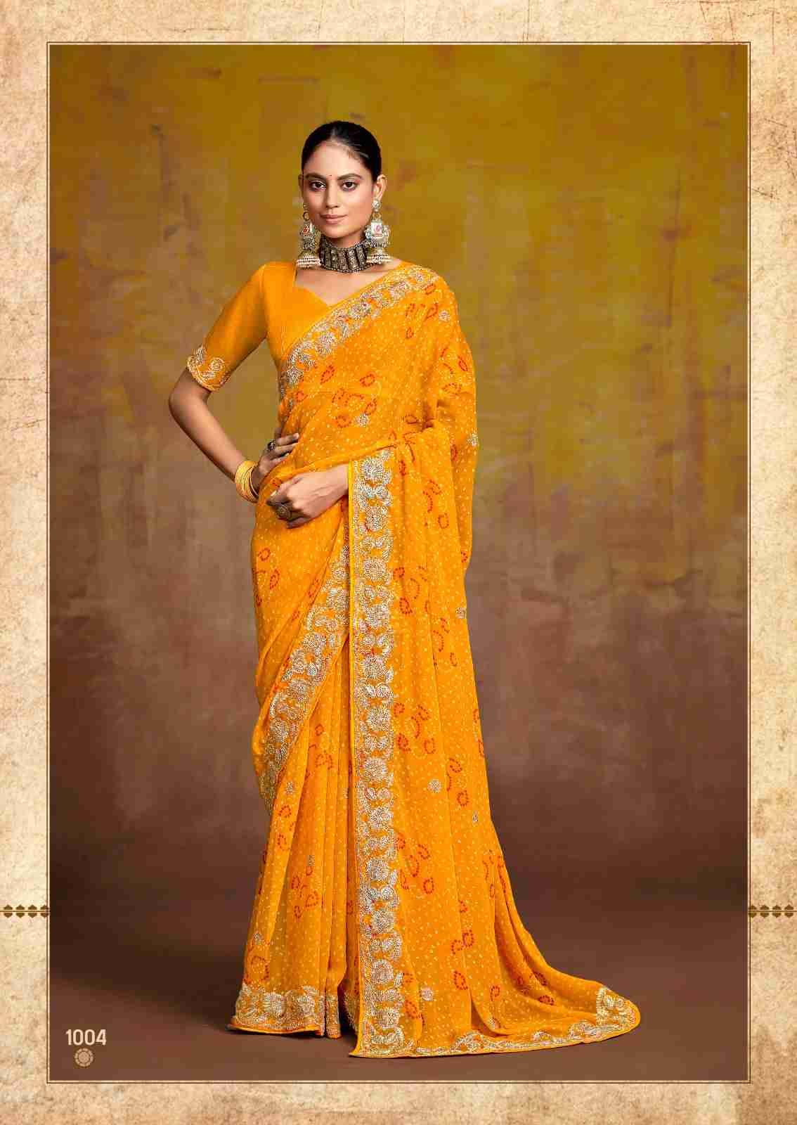 Savan By Stavan 1001 To 1005 Series Indian Traditional Wear Collection Beautiful Stylish Fancy Colorful Party Wear & Occasional Wear Georgette Sarees At Wholesale Price