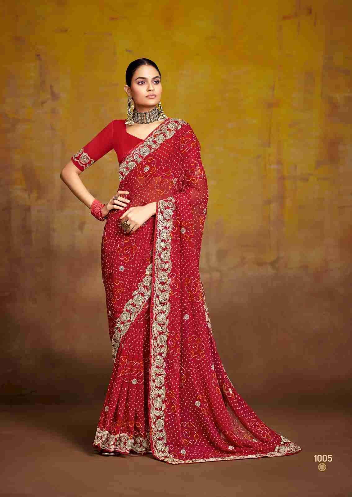 Savan By Stavan 1001 To 1005 Series Indian Traditional Wear Collection Beautiful Stylish Fancy Colorful Party Wear & Occasional Wear Georgette Sarees At Wholesale Price
