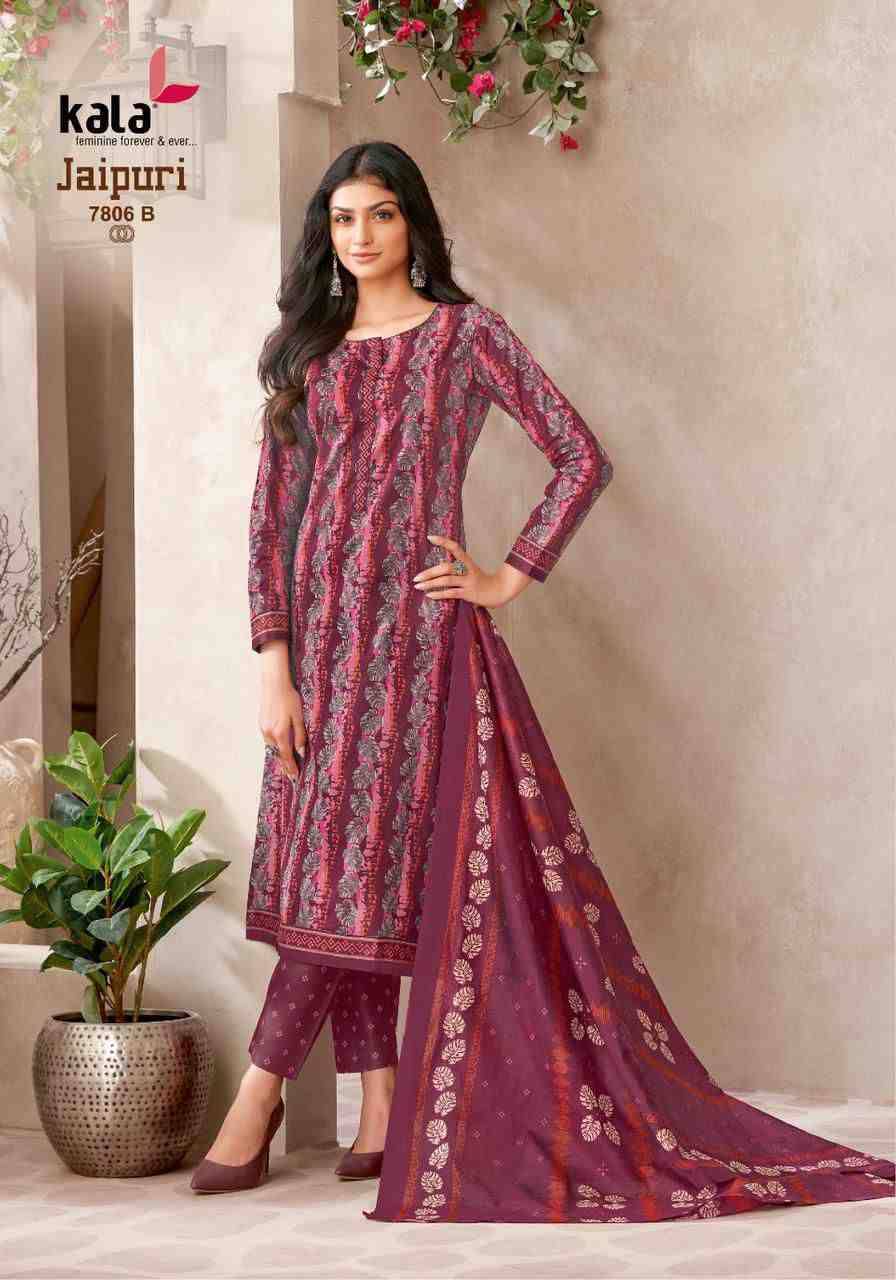 Jaipuri Vol-8 By Kala 7801-B To 7812-B Series Beautiful Suits Colorful Stylish Fancy Casual Wear & Ethnic Wear Premium Cotton Print Dresses At Wholesale Price