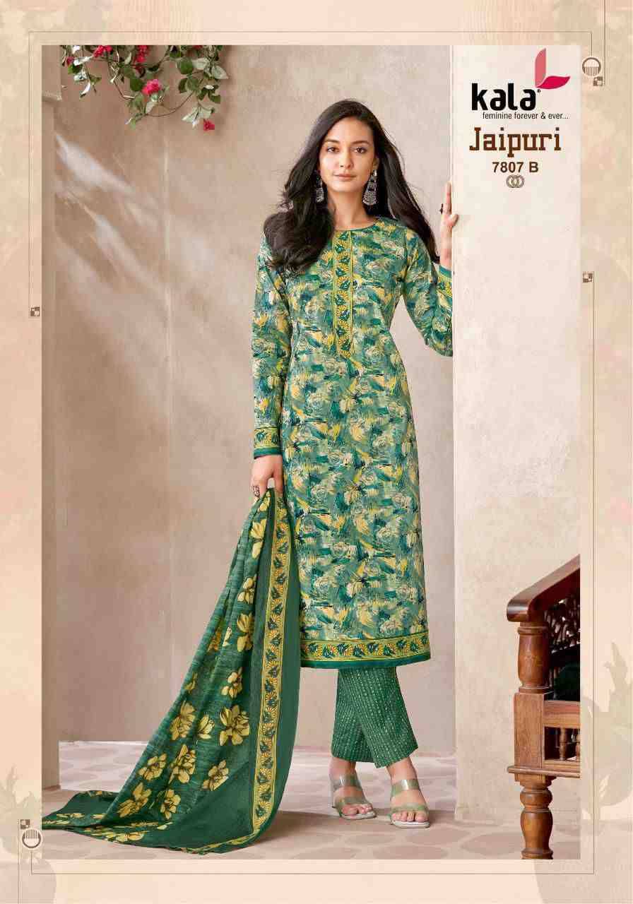Jaipuri Vol-8 By Kala 7801-B To 7812-B Series Beautiful Suits Colorful Stylish Fancy Casual Wear & Ethnic Wear Premium Cotton Print Dresses At Wholesale Price