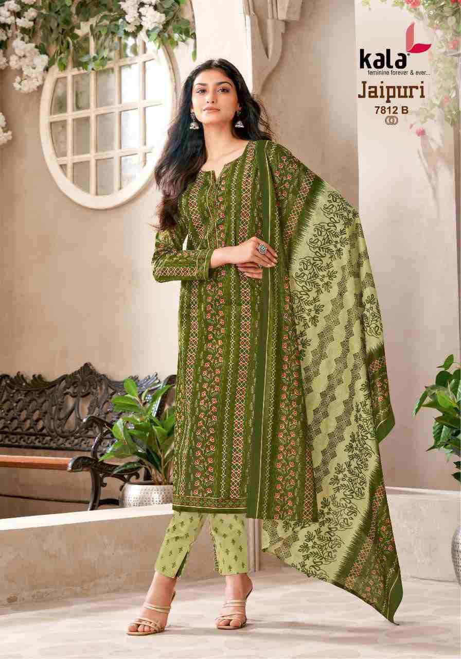 Jaipuri Vol-8 By Kala 7801-B To 7812-B Series Beautiful Suits Colorful Stylish Fancy Casual Wear & Ethnic Wear Premium Cotton Print Dresses At Wholesale Price