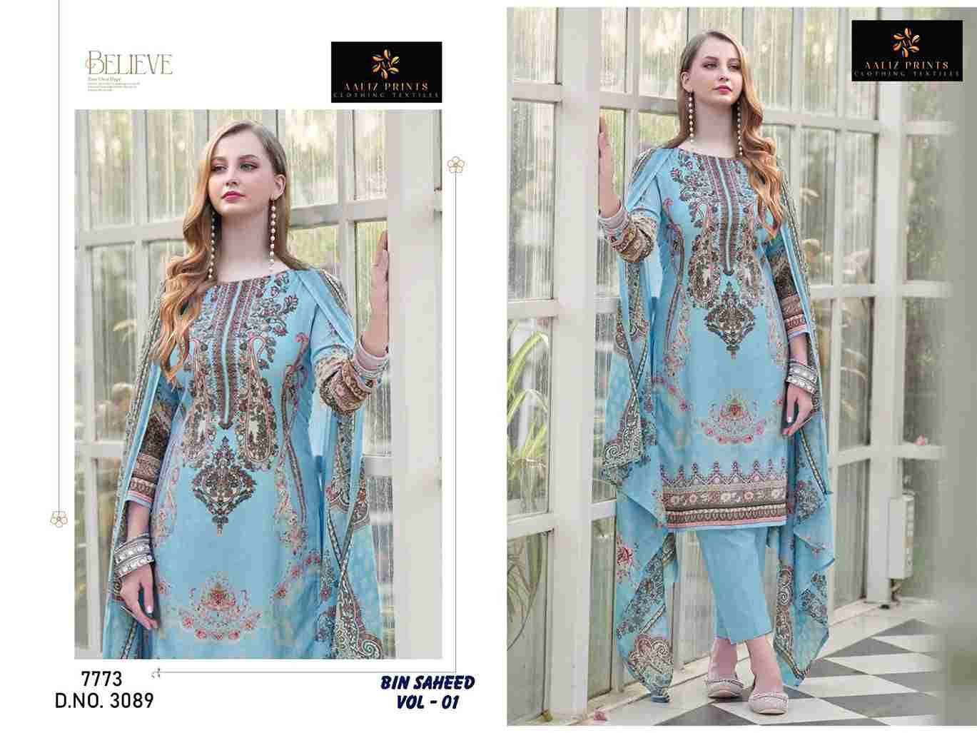 Bin Saheed Vol-1 By Aaliz Prints 3089 To 3092 Series Beautiful Festive Pakistani Suits Stylish Fancy Colorful Casual Wear & Ethnic Wear Soft Cotton Digital Print Dresses At Wholesale Price