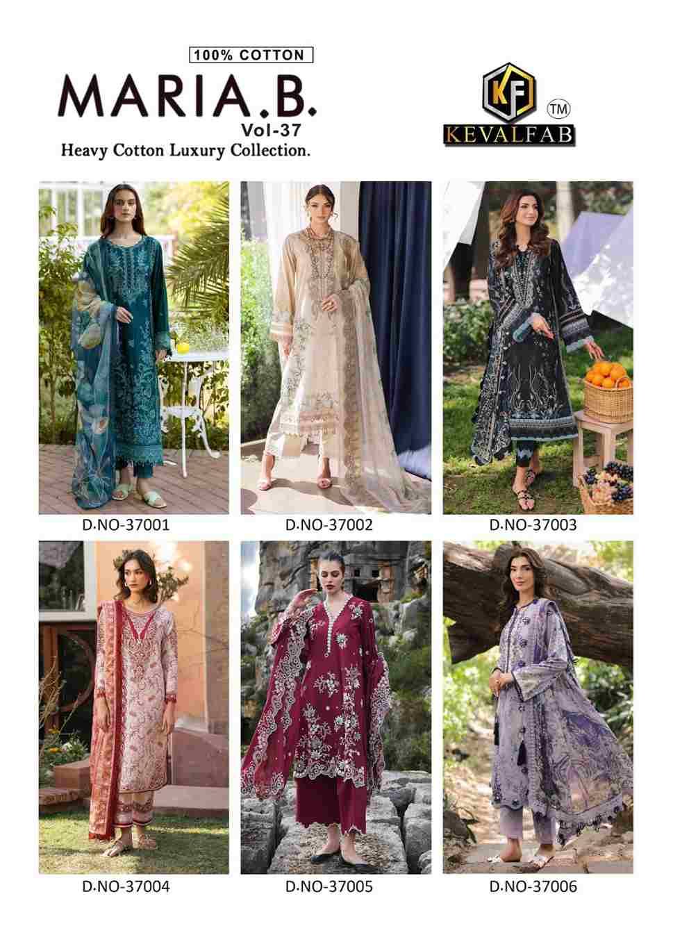 Maria.B. Vol-37 By Keval Fab 37001 To 37006 Series Beautiful Stylish Festive Suits Fancy Colorful Casual Wear & Ethnic Wear & Ready To Wear Heavy Cotton Print Dresses At Wholesale Price