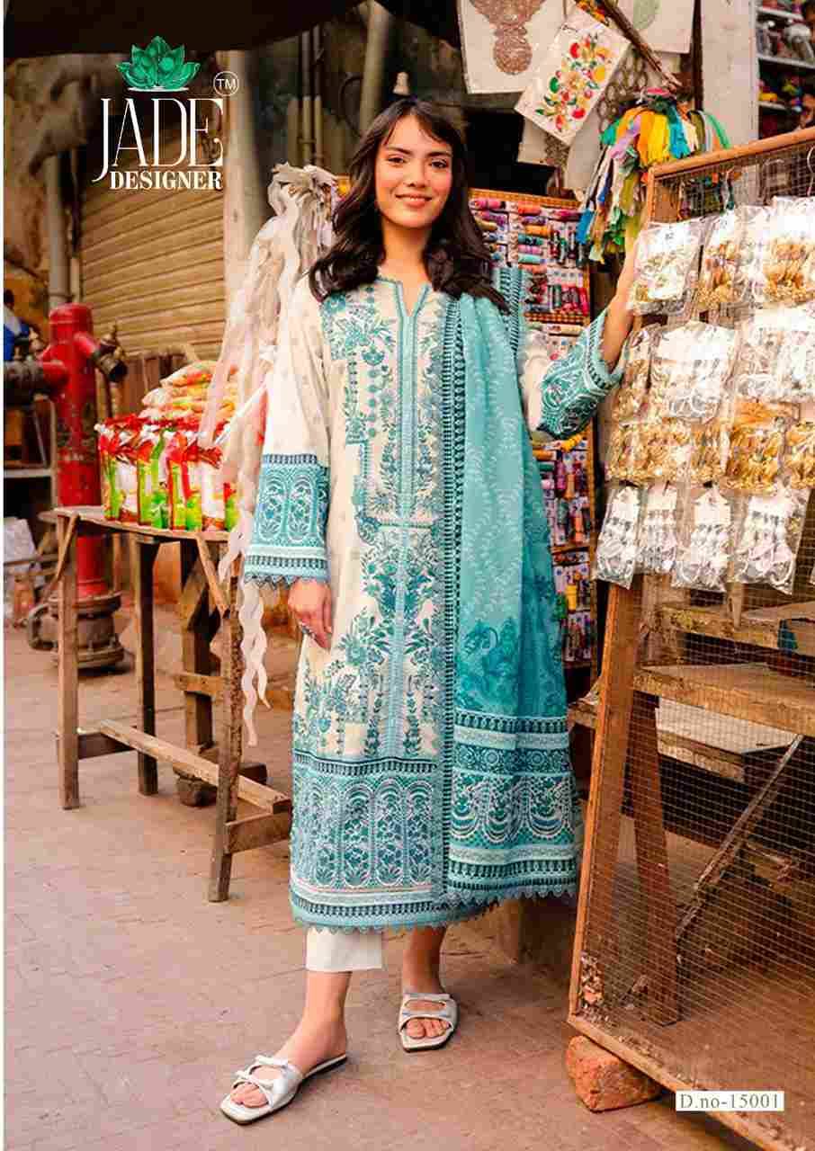 Crimsons Vol-15 By Jade 15001 To 15006 Series Beautiful Festive Suits Colorful Stylish Fancy Casual Wear & Ethnic Wear Pure Cambric Cotton Embroidered Dresses At Wholesale Price