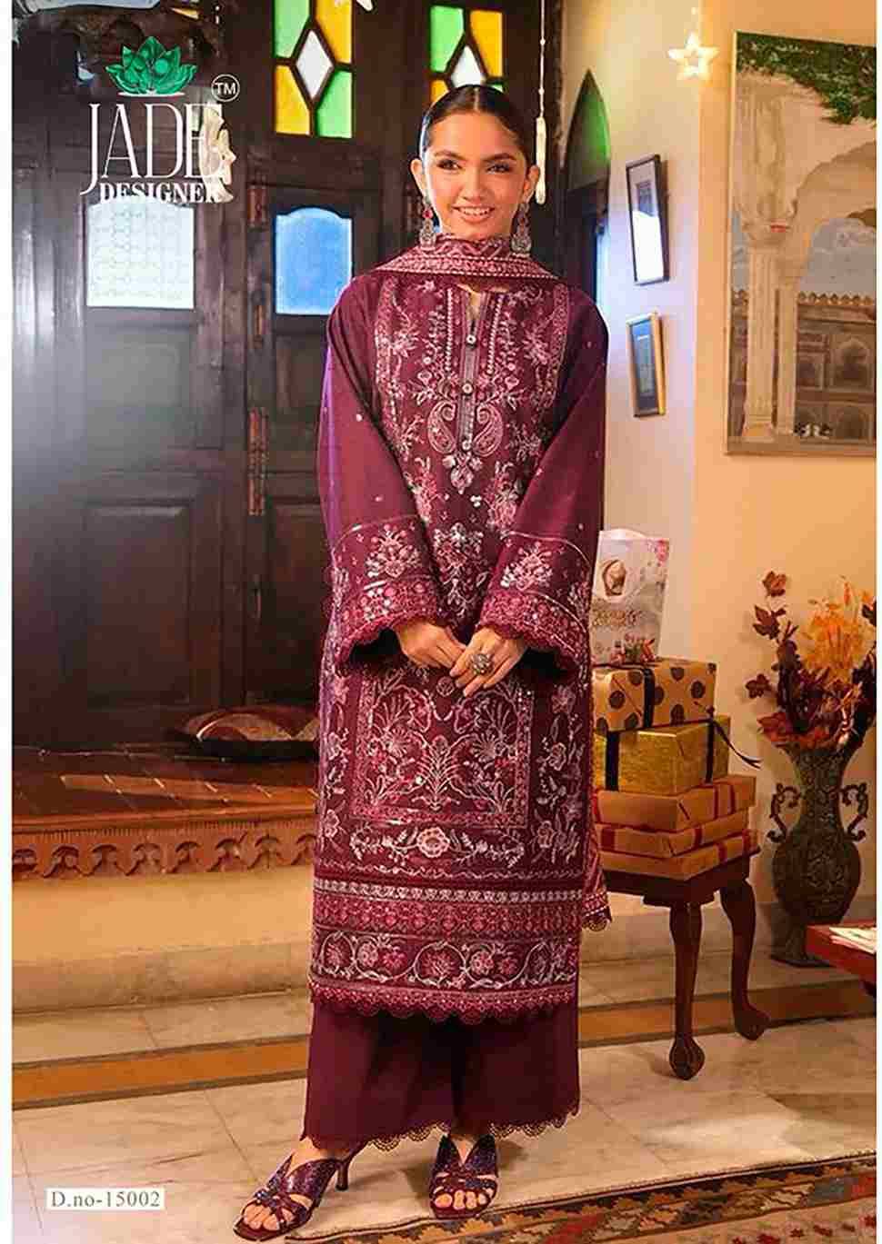 Crimsons Vol-15 By Jade 15001 To 15006 Series Beautiful Festive Suits Colorful Stylish Fancy Casual Wear & Ethnic Wear Pure Cambric Cotton Embroidered Dresses At Wholesale Price