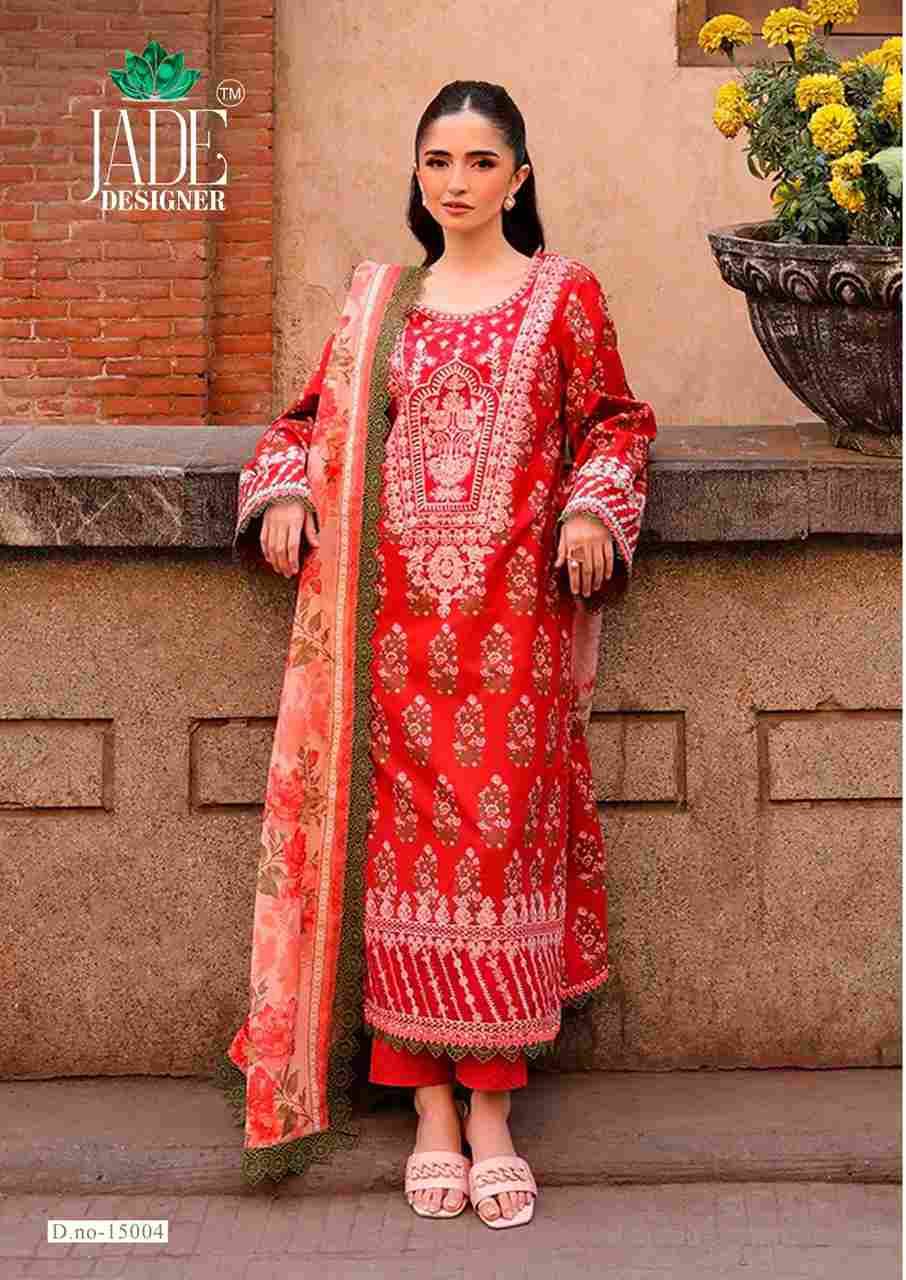 Crimsons Vol-15 By Jade 15001 To 15006 Series Beautiful Festive Suits Colorful Stylish Fancy Casual Wear & Ethnic Wear Pure Cambric Cotton Embroidered Dresses At Wholesale Price