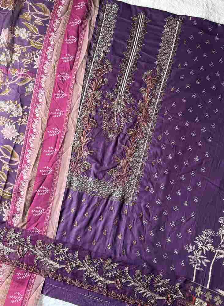 Chevron 3374 Colours Vol-3 By Jihan 3374-H To 3374-J Series Designer Pakistani Suits Beautiful Fancy Stylish Colorful Party Wear & Occasional Wear Pure Lawn Cotton Dresses At Wholesale Price