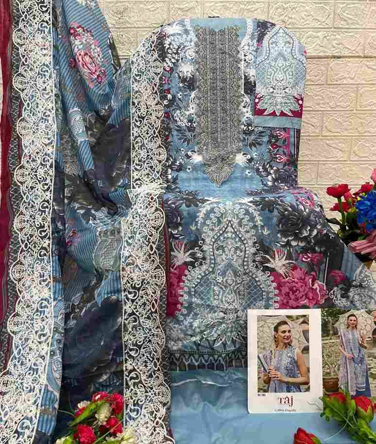 Taj 601 Series By Taj Creation 601 To 602 Series Beautiful Pakistani Suits Colorful Stylish Fancy Casual Wear & Ethnic Wear Pure Cotton Print With Embroidered Dresses At Wholesale Price