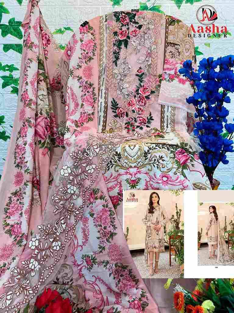Aasha Hit Design 1009 By Aasha Designer Wholesale Designer Pakistani Suits Collection Beautiful Stylish Fancy Colorful Party Wear & Occasional Wear Pure Cotton Dresses At Wholesale Price