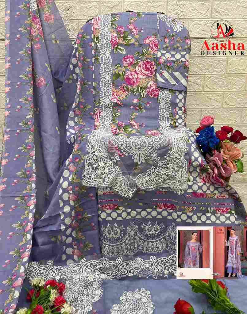 Aasha 1161 Colours By Aasha Designer 1161-A To 1161-B Series Pakistani Suits Beautiful Fancy Colorful Stylish Party Wear & Occasional Wear Heavy Cotton Embroidery Dresses At Wholesale Price