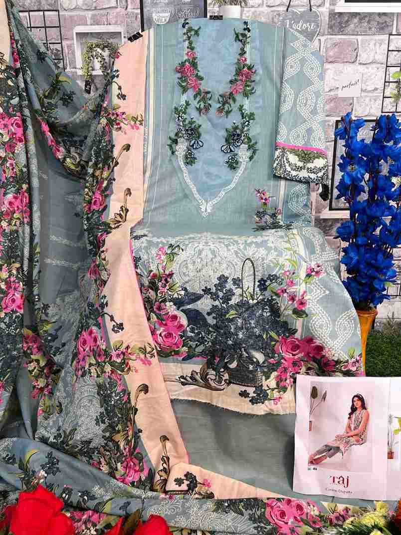 Taj Hit Design 484 By Taj Creation Beautiful Pakistani Suits Colorful Stylish Fancy Casual Wear & Ethnic Wear Pure Cotton Print With Embroidered Dresses At Wholesale Price