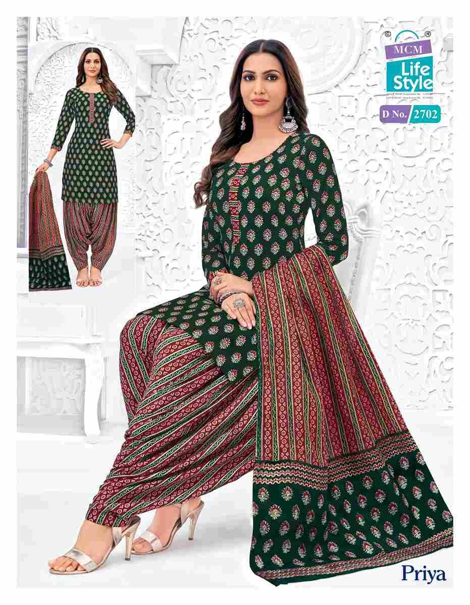 Priya Vol-27 By MCM Lifestyle 2700 To 2723 Series Beautiful Festive Suits Stylish Fancy Colorful Casual Wear & Ethnic Wear Pure Cotton Print Dresses At Wholesale Price
