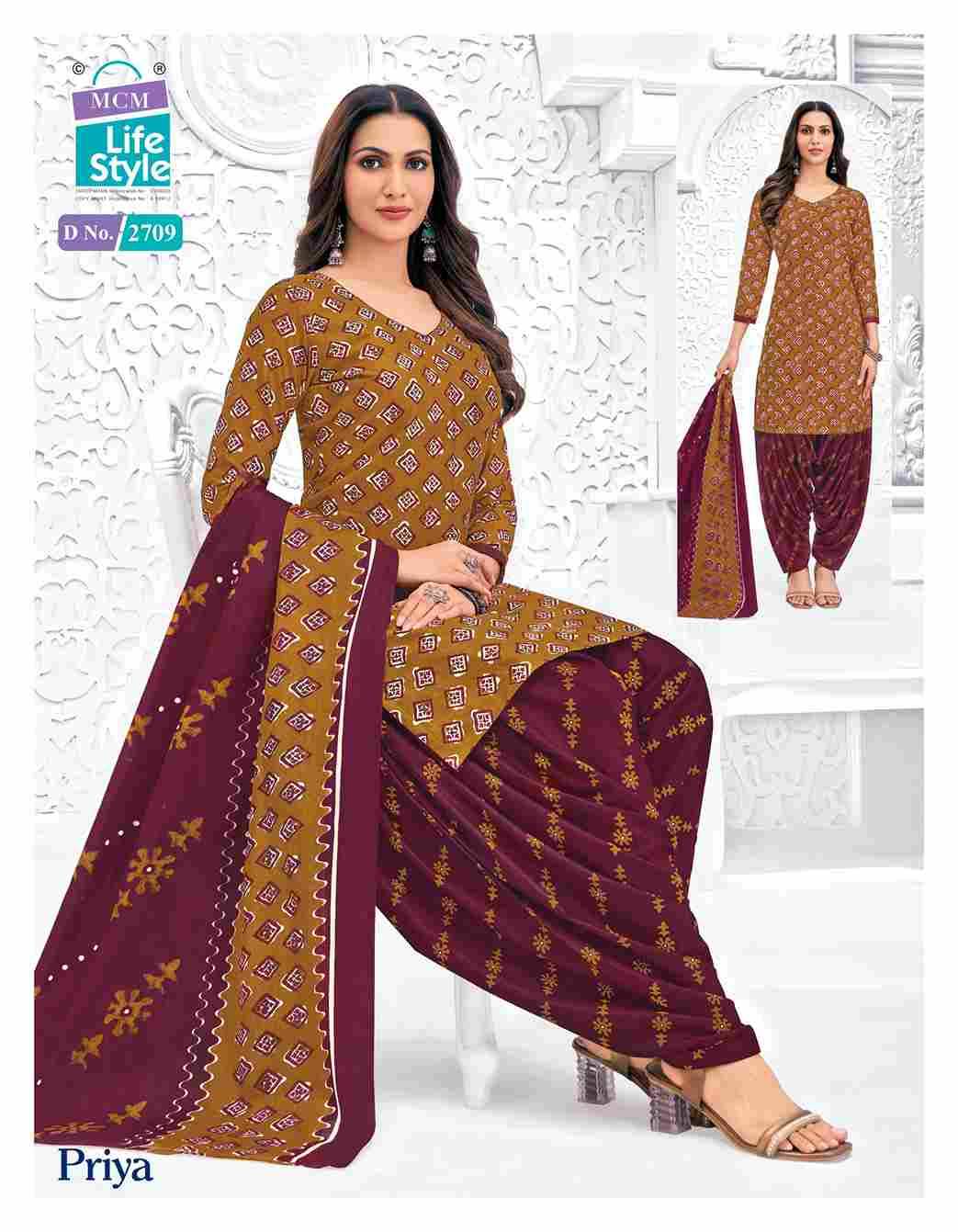 Priya Vol-27 By MCM Lifestyle 2700 To 2723 Series Beautiful Festive Suits Stylish Fancy Colorful Casual Wear & Ethnic Wear Pure Cotton Print Dresses At Wholesale Price