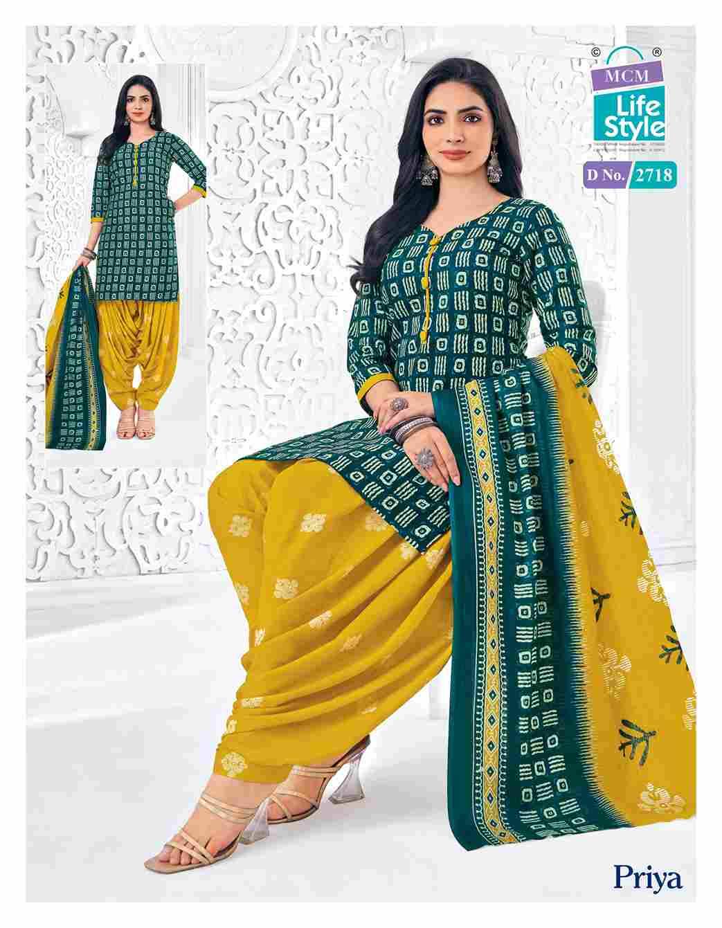 Priya Vol-27 By MCM Lifestyle 2700 To 2723 Series Beautiful Festive Suits Stylish Fancy Colorful Casual Wear & Ethnic Wear Pure Cotton Print Dresses At Wholesale Price