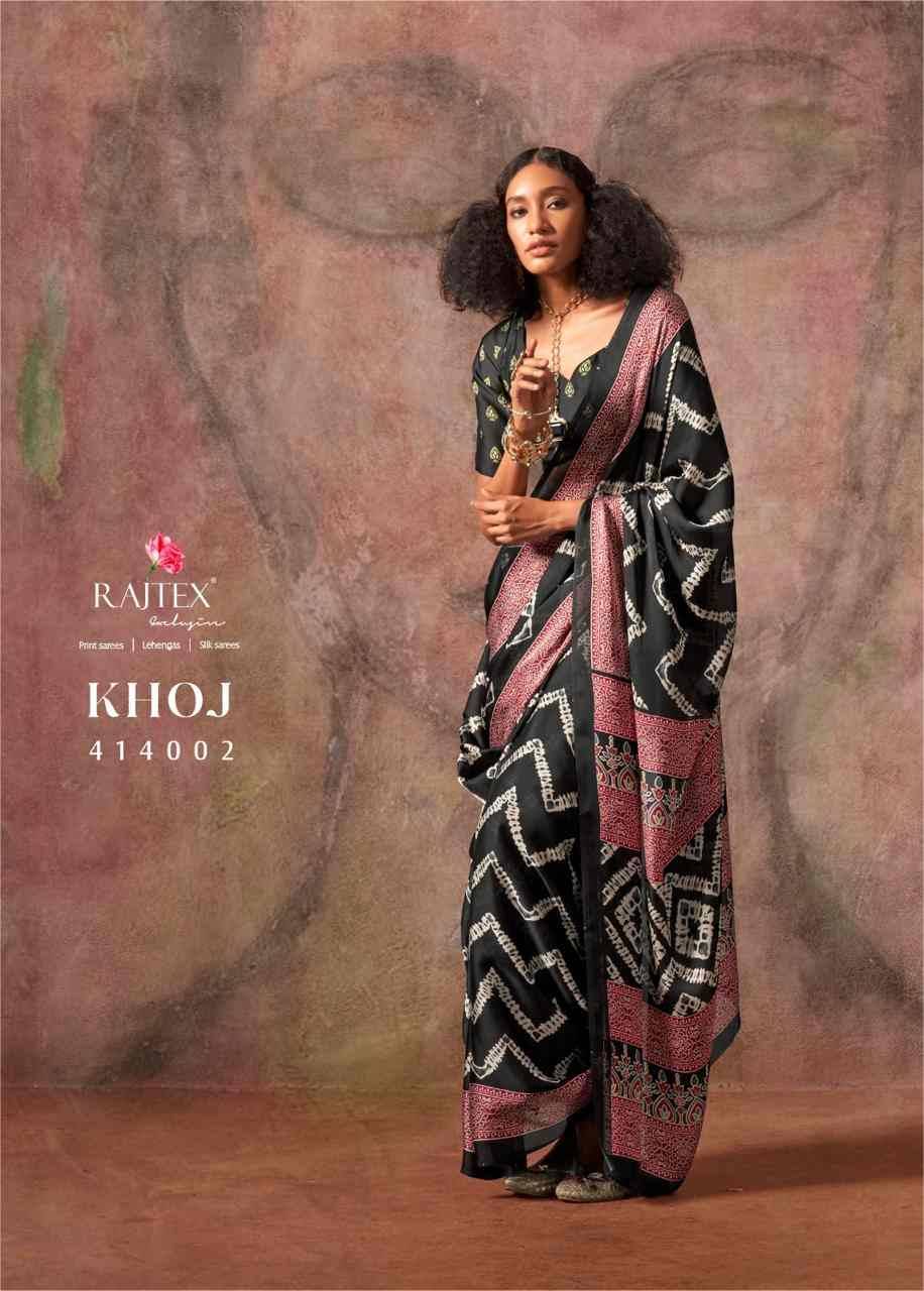 Khoj By Raj Tex 414001 To 414010 Series Indian Traditional Wear Collection Beautiful Stylish Fancy Colorful Party Wear & Occasional Wear Satin Crepe Sarees At Wholesale Price