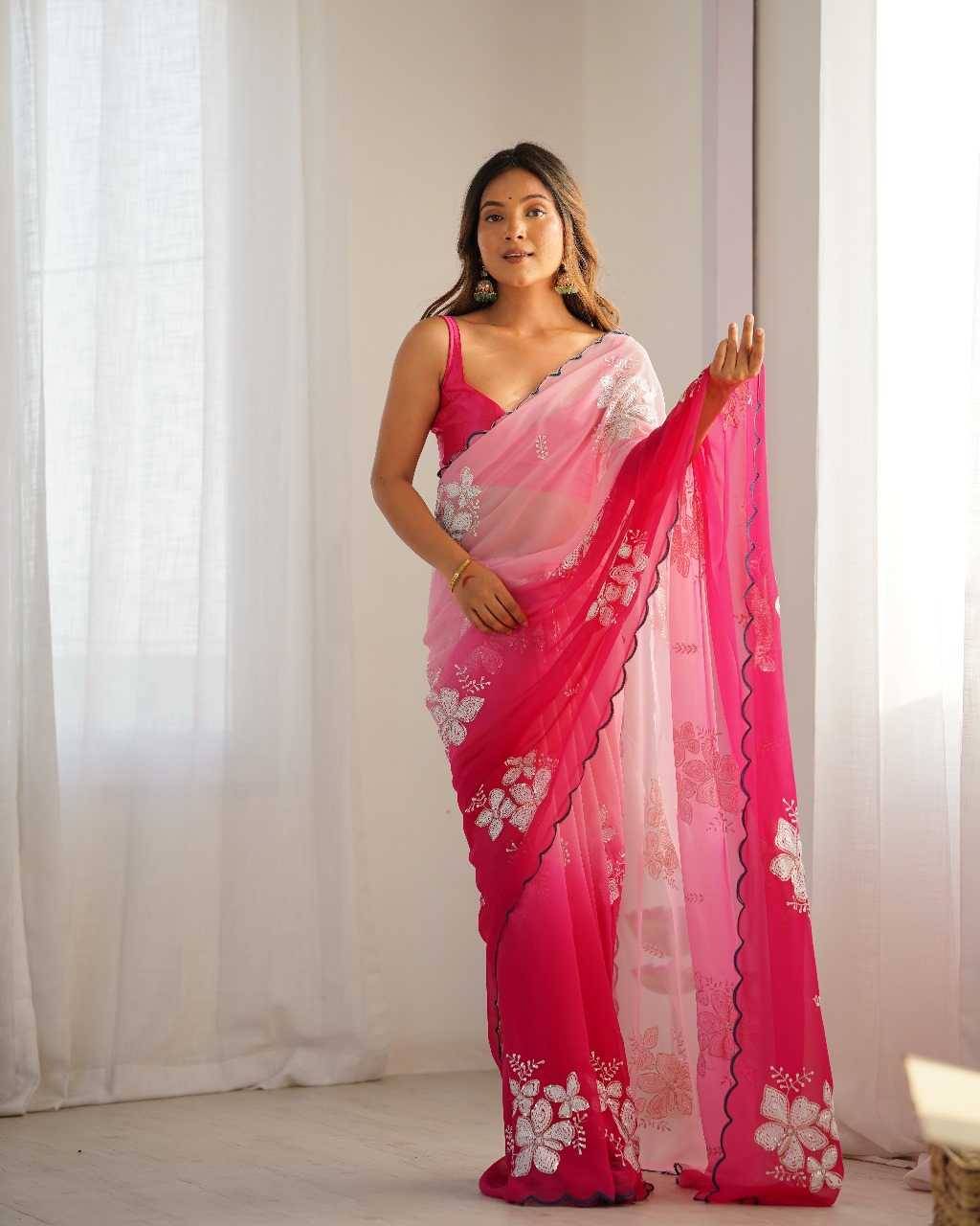 Pariniti By PC 01 To 05 Series Indian Traditional Wear Collection Beautiful Stylish Fancy Colorful Party Wear & Occasional Wear Georgette Sarees At Wholesale Price