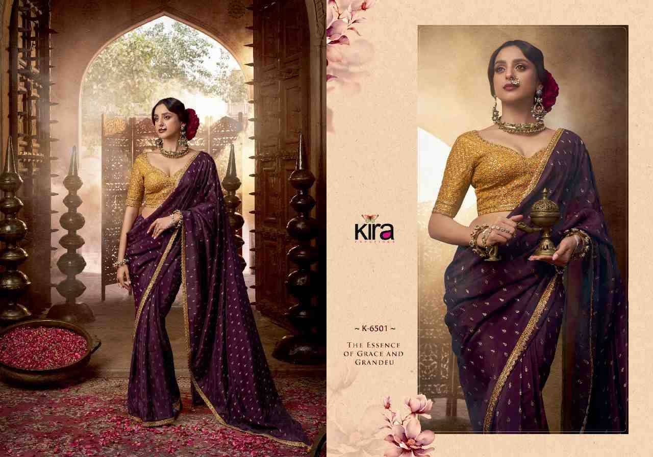 Kashvi By Kira 6501 To 6508 Series Indian Traditional Wear Collection Beautiful Stylish Fancy Colorful Party Wear & Occasional Wear Pure Viscose Crepe Sarees At Wholesale Price